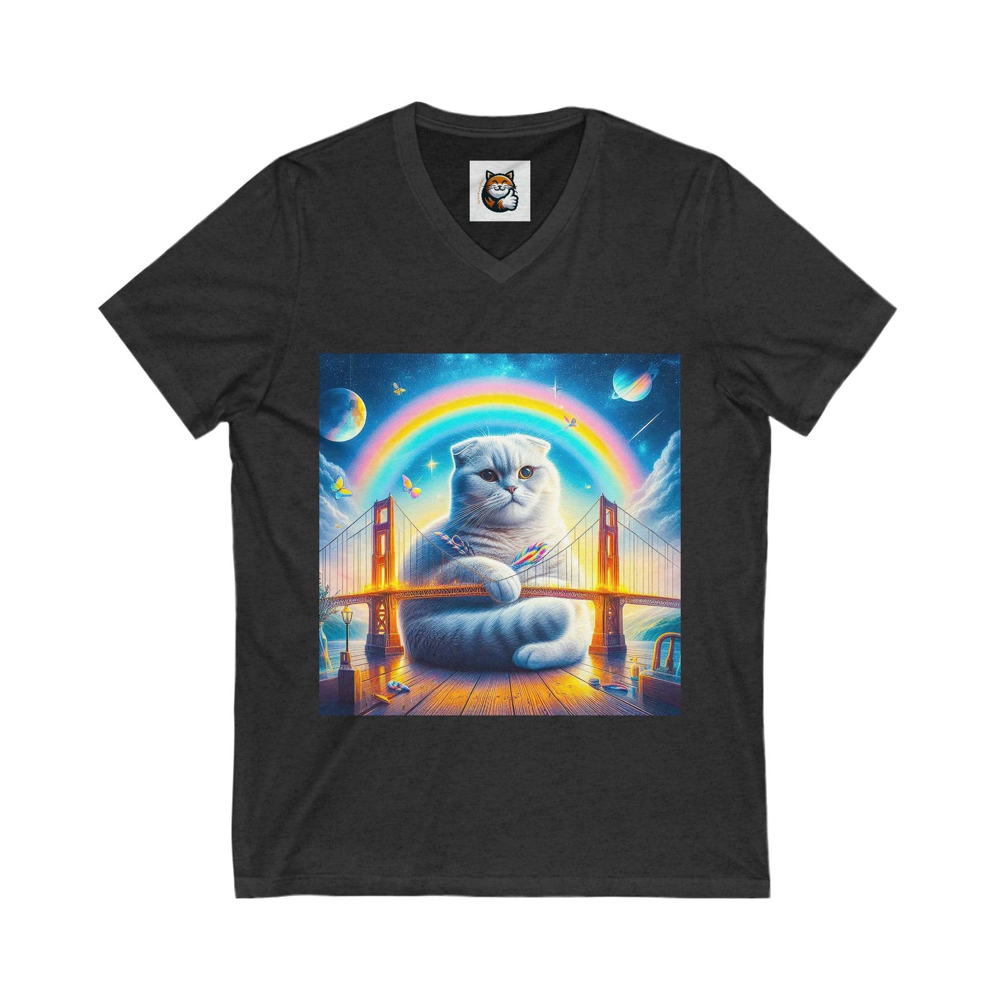 Scottish Fold Cat pretty rainbow shirt