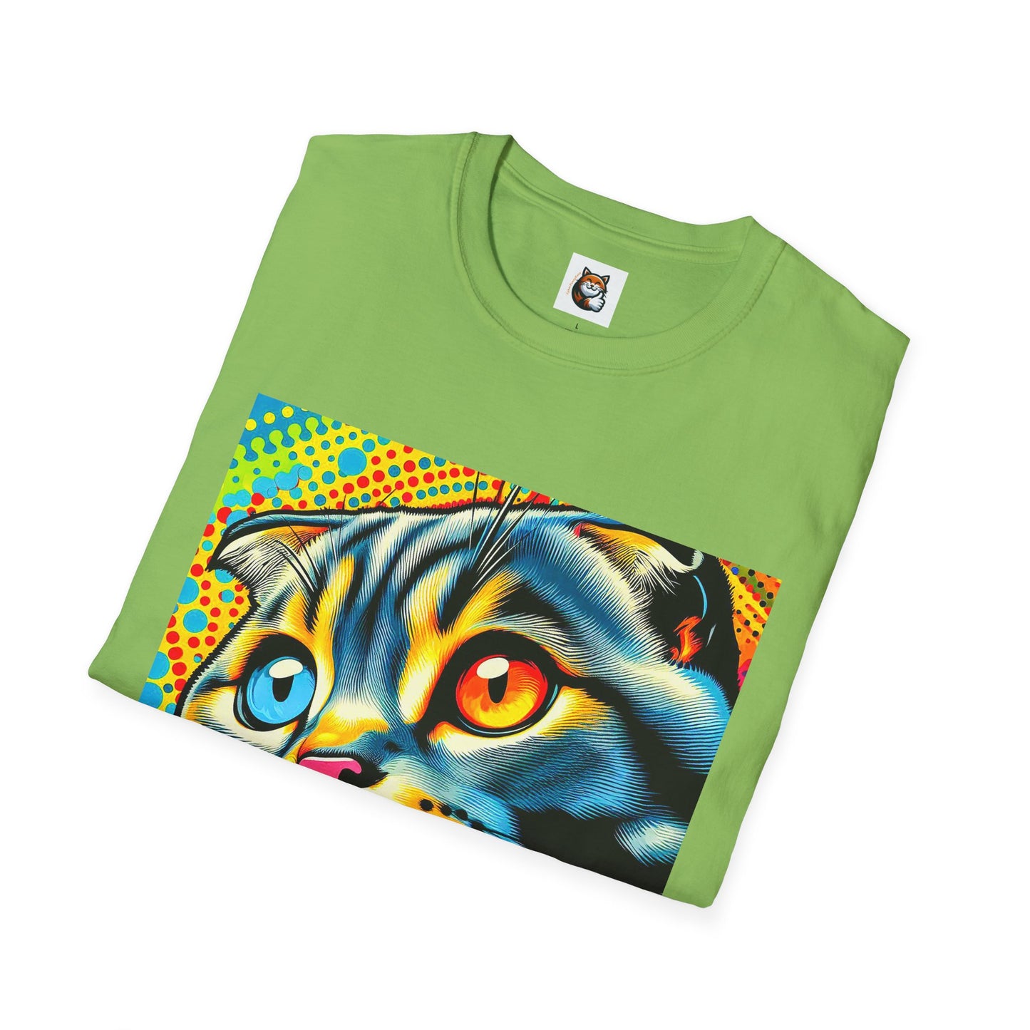 Scottish Fold Cat yellow comic book shirt