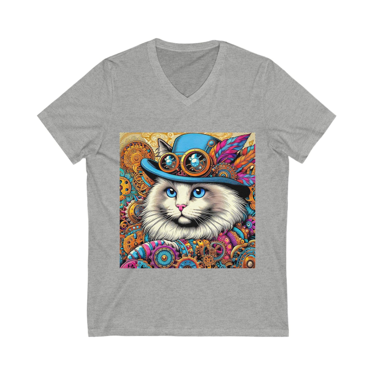 Ragdoll Cat Unisex Jersey Short Sleeve V-Neck Tee