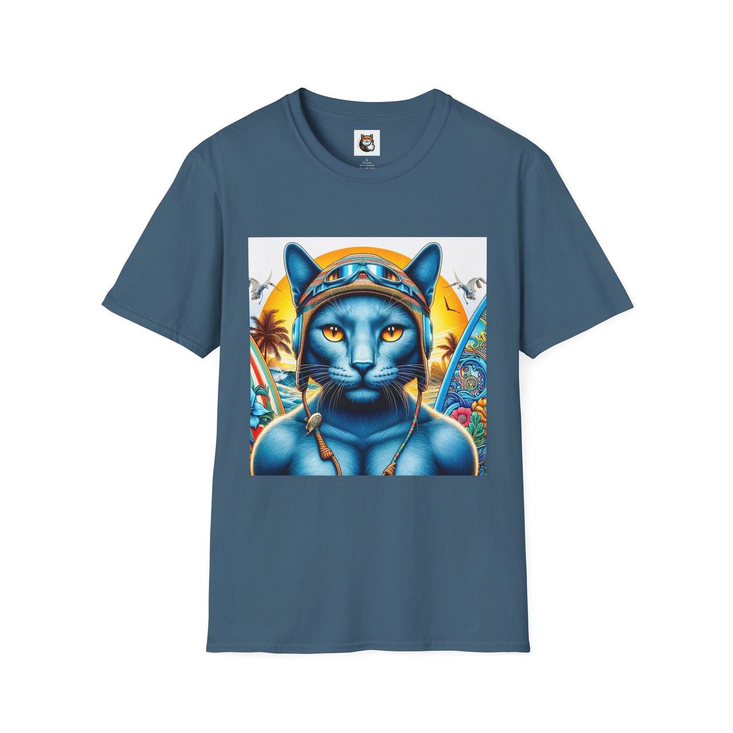 Russian Blue Cat Unisex Softstyle T-Shirt