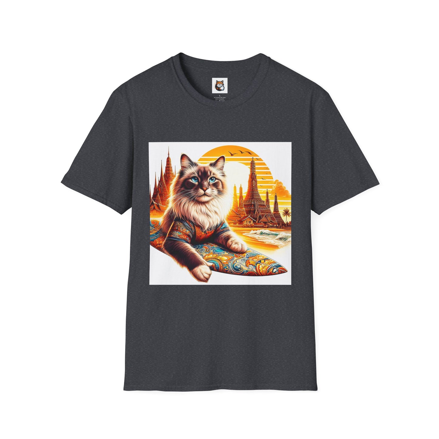 British Shorthair surfing Softstyle T-Shirt