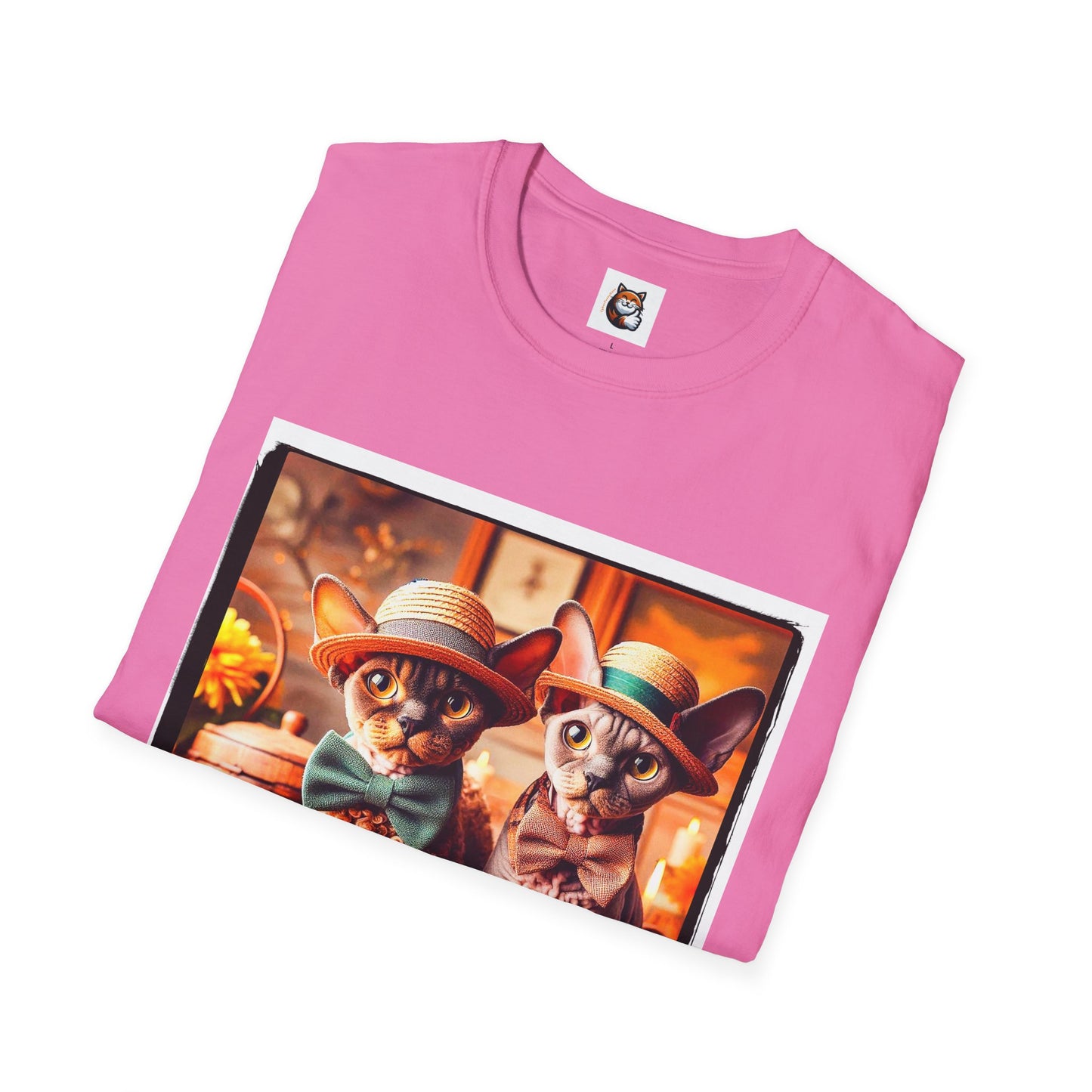 Devon Rex bow and tie Unisex Softstyle T-Shirt