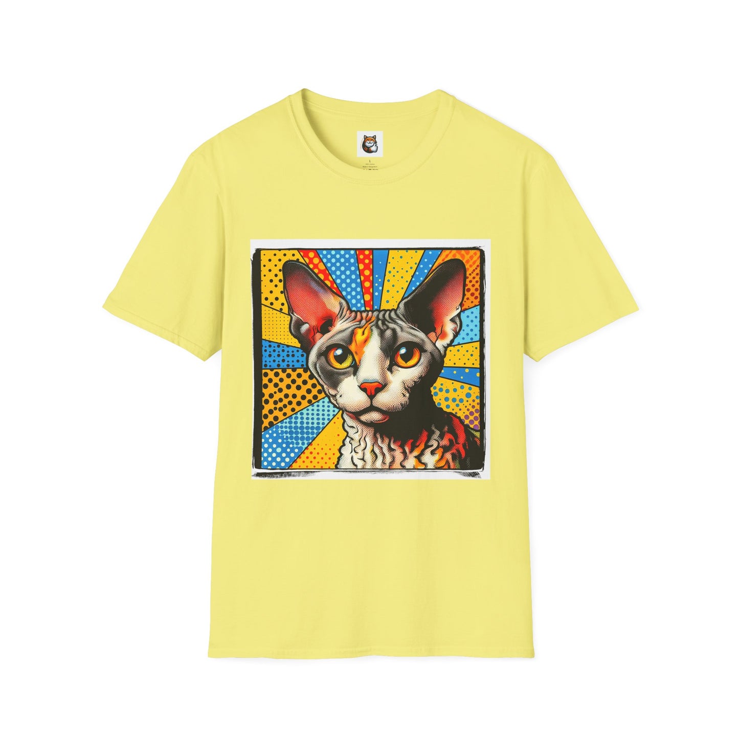 Devon Rex Comic book  Unisex Softstyle T-Shirt