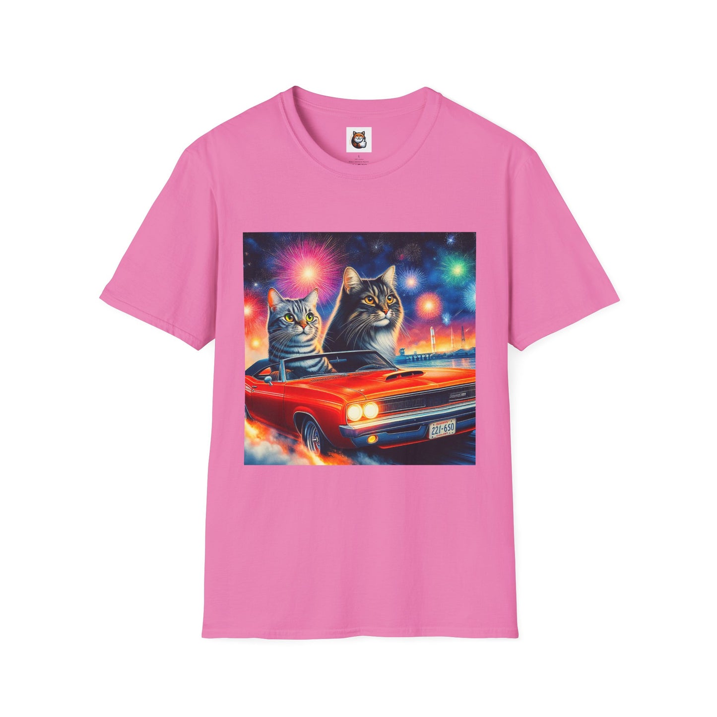 Wacky Domestic Cat Unisex Softstyle T-Shirt