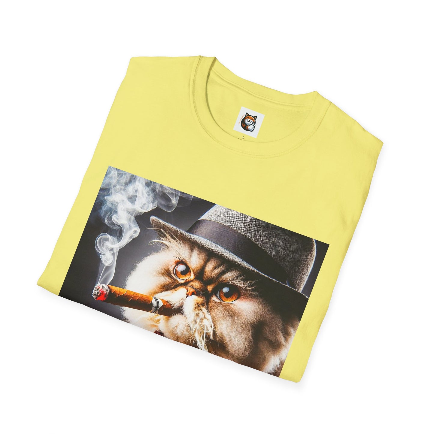 Selkirk Rex Cat T-Shirt cigar smoking