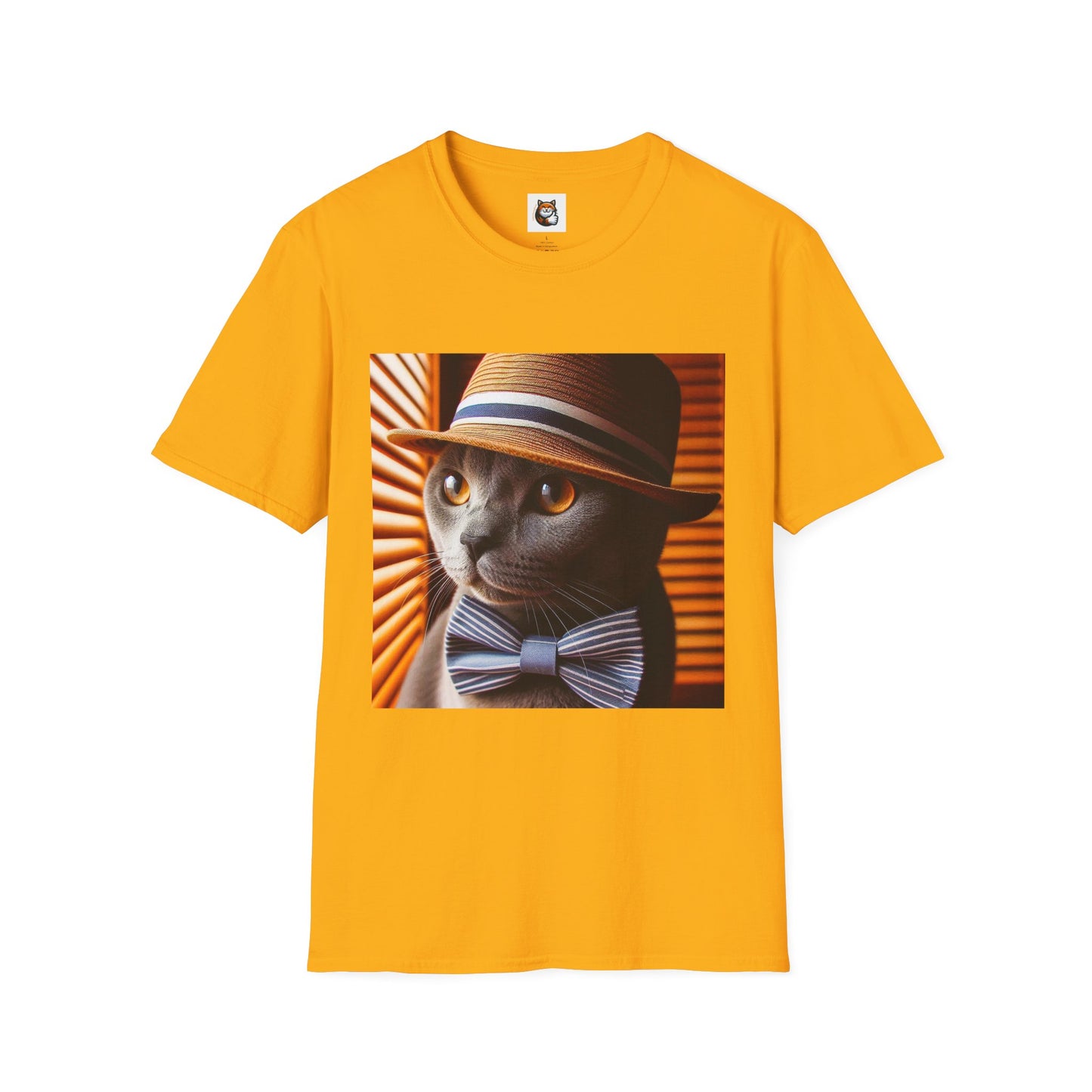 Russian Blue Cat hat and bow tie  T-Shirt