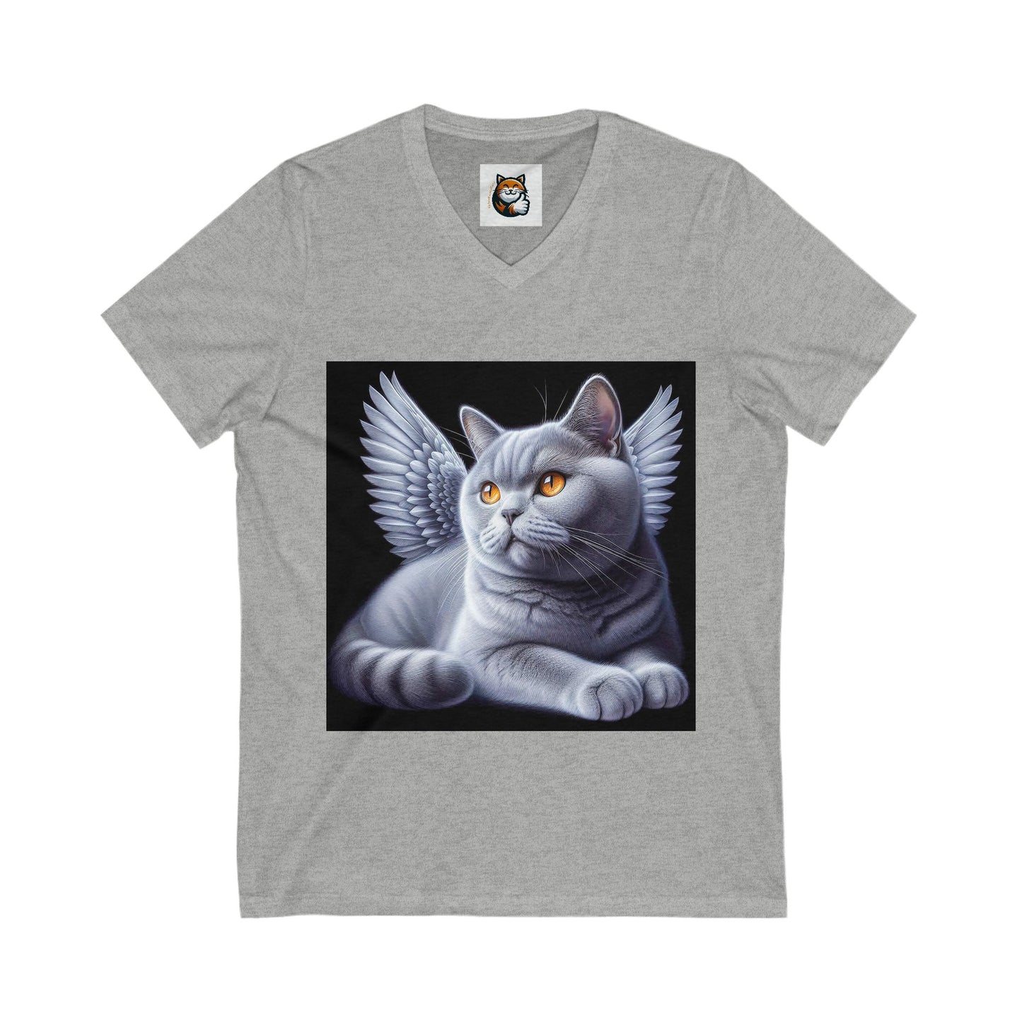 British Shorthair angel Jersey Short Sleeve V-Neck Tee