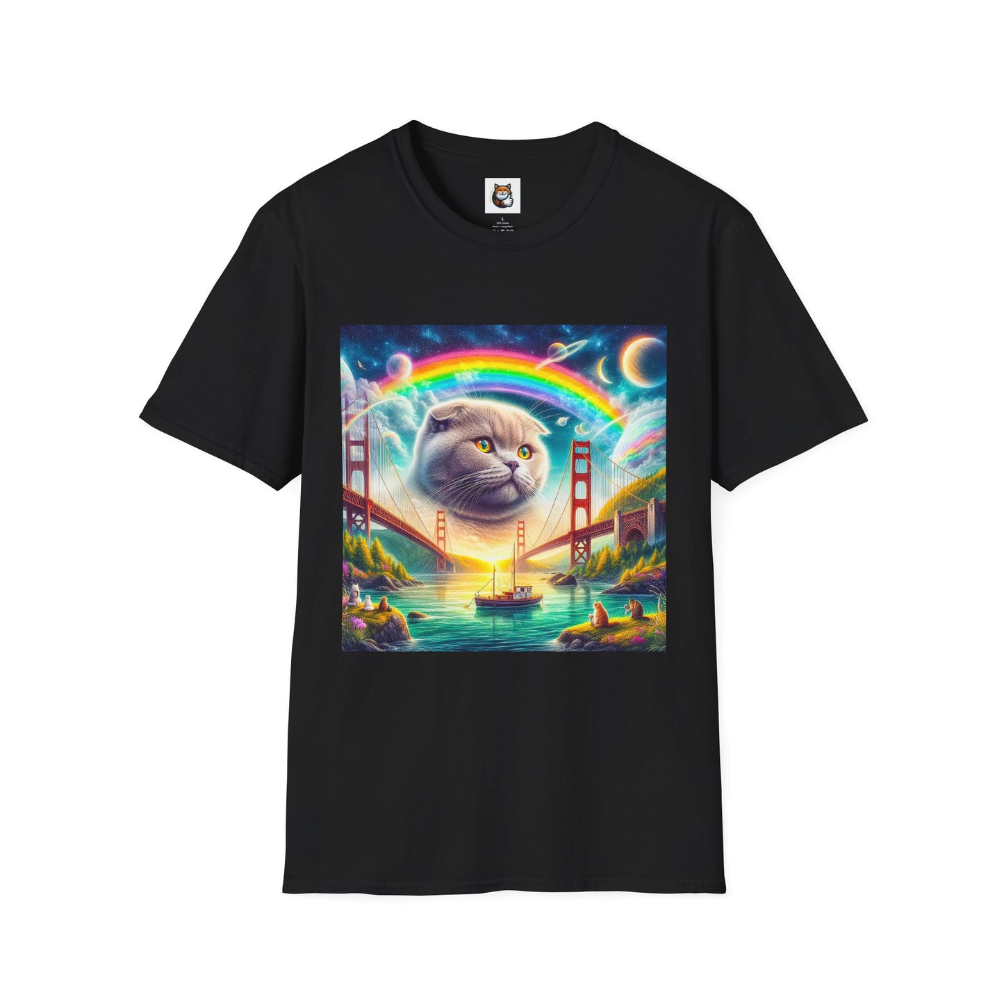 Scottish Fold Cat pretty rainbow  T-Shirt