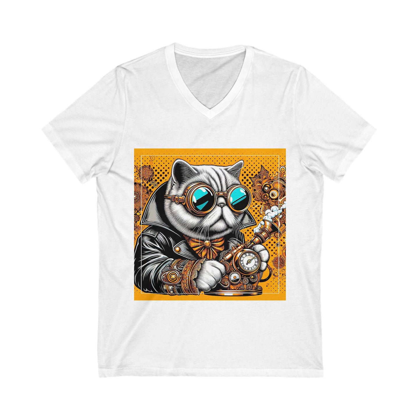 Exotic Shorthair Cat Unisex Jersey Short Sleeve V-Neck Tee