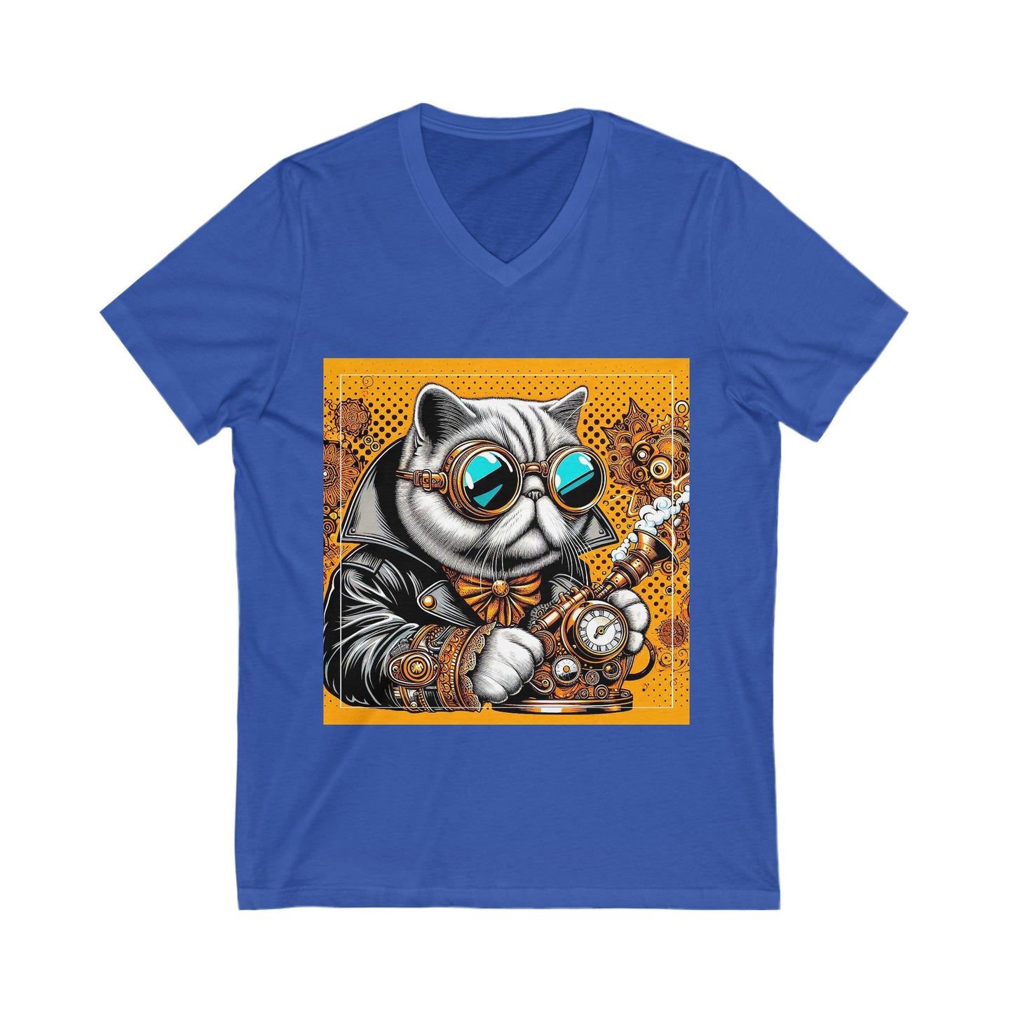 Exotic Shorthair Cat Unisex Jersey Short Sleeve V-Neck Tee