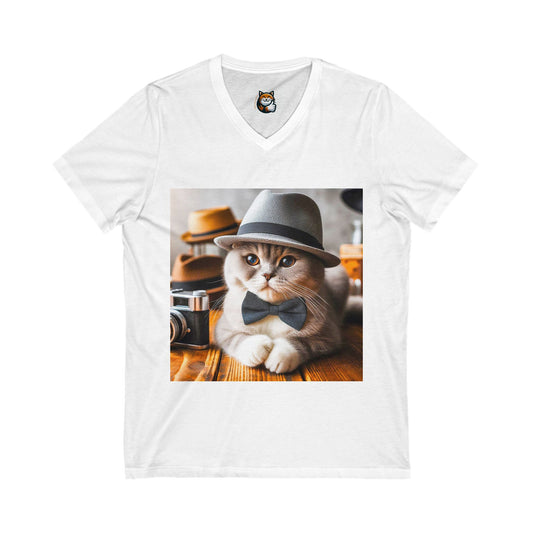 Scottish Fold Cat bow tie and top hat  Tee