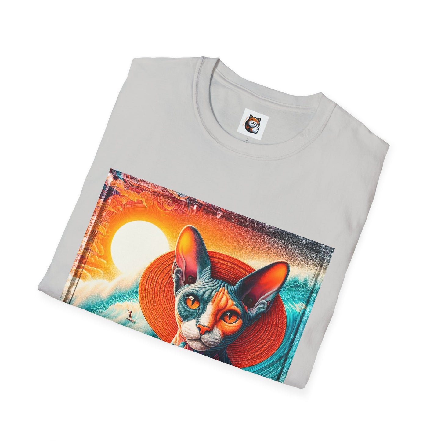 Devon Rex Cat hawaiian surfer Softstyle T-Shirt