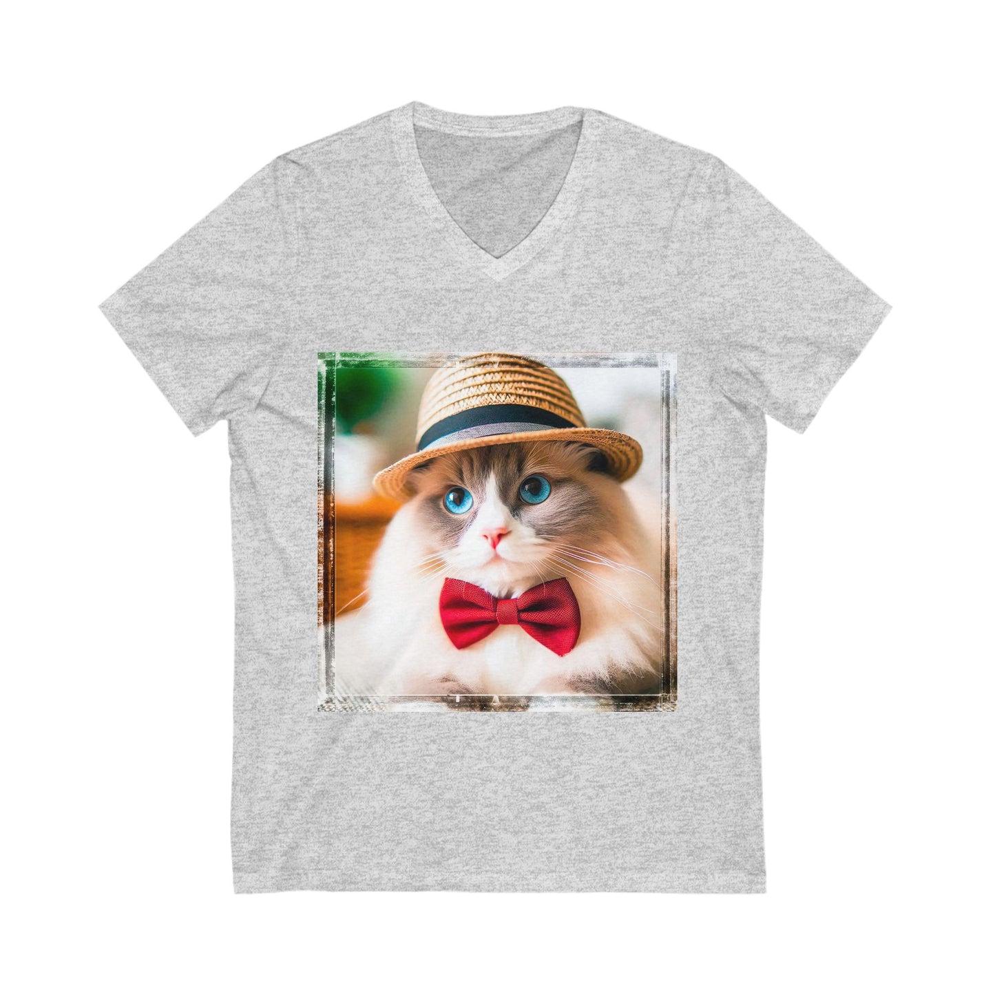Ragdoll Cat Unisex Jersey Short Sleeve V-Neck Tee