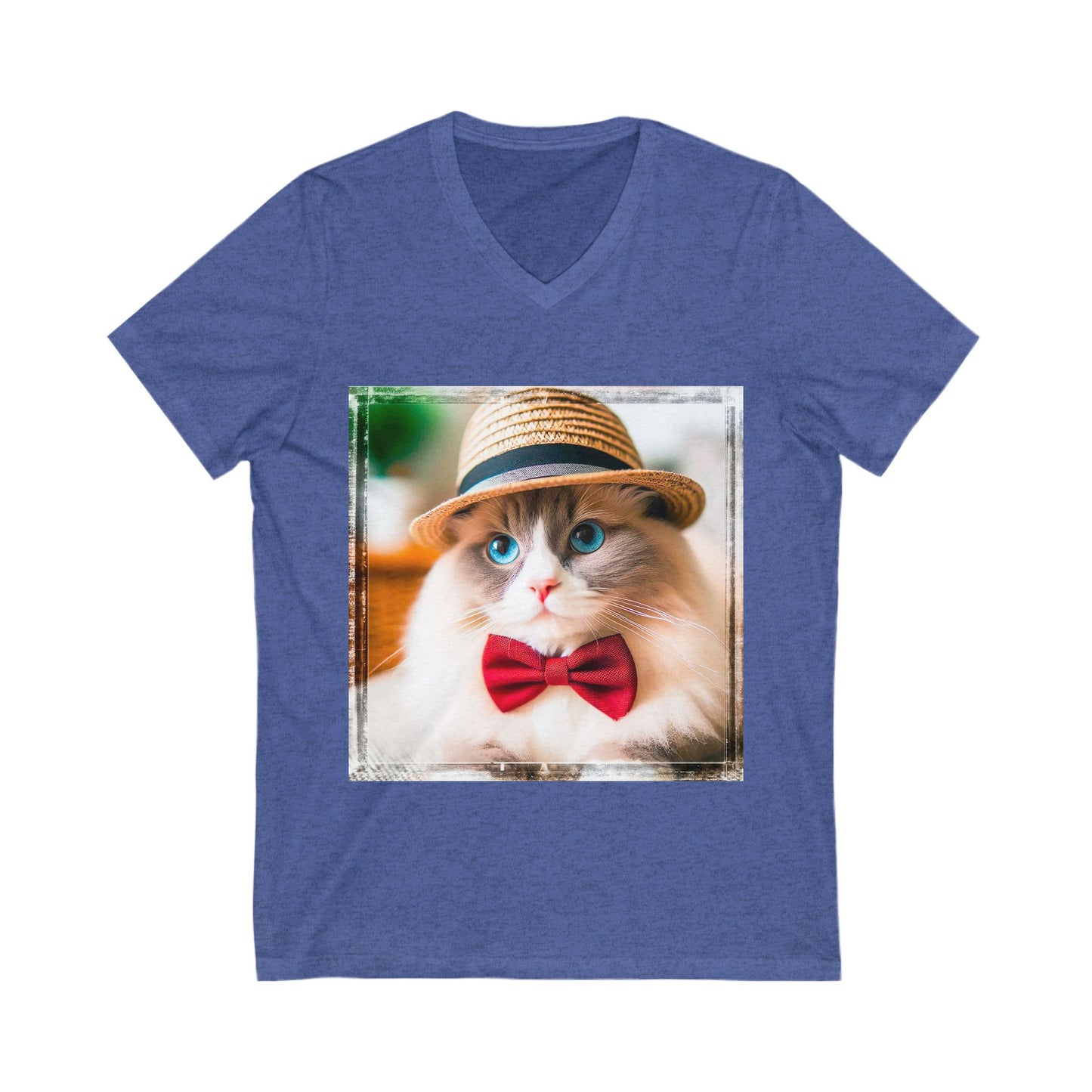 Ragdoll Cat Unisex Jersey Short Sleeve V-Neck Tee
