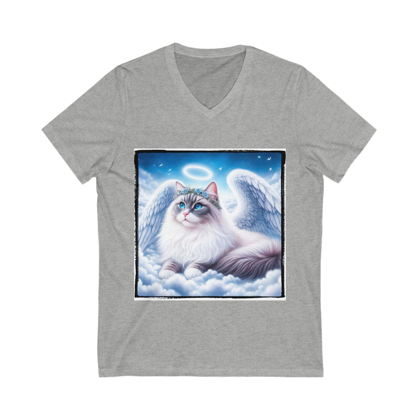 Ragdoll Cat Unisex Jersey Short Sleeve V-Neck Tee