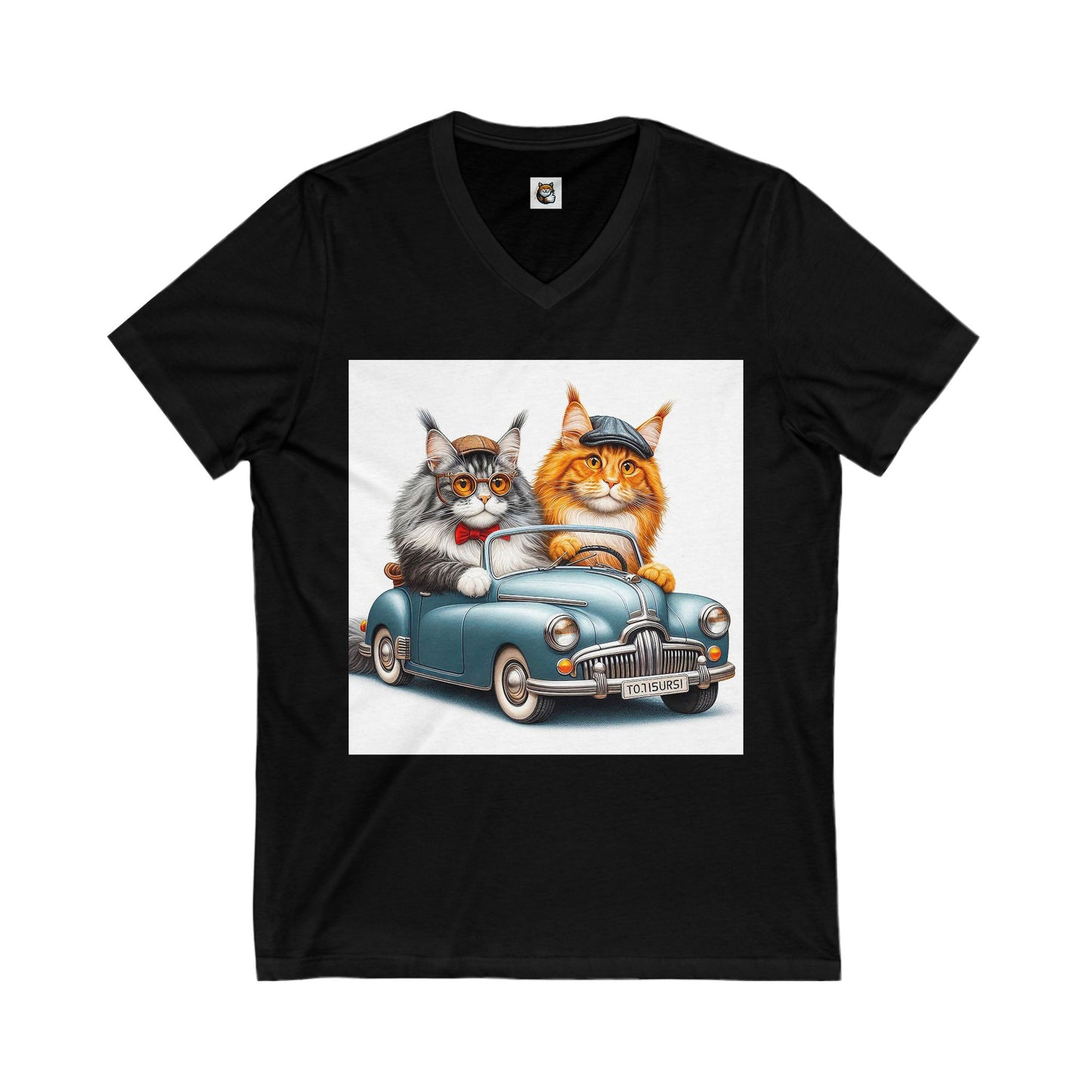 Wacky Maine Coon Unisex Jersey Short Sleeve V-Neck Tee