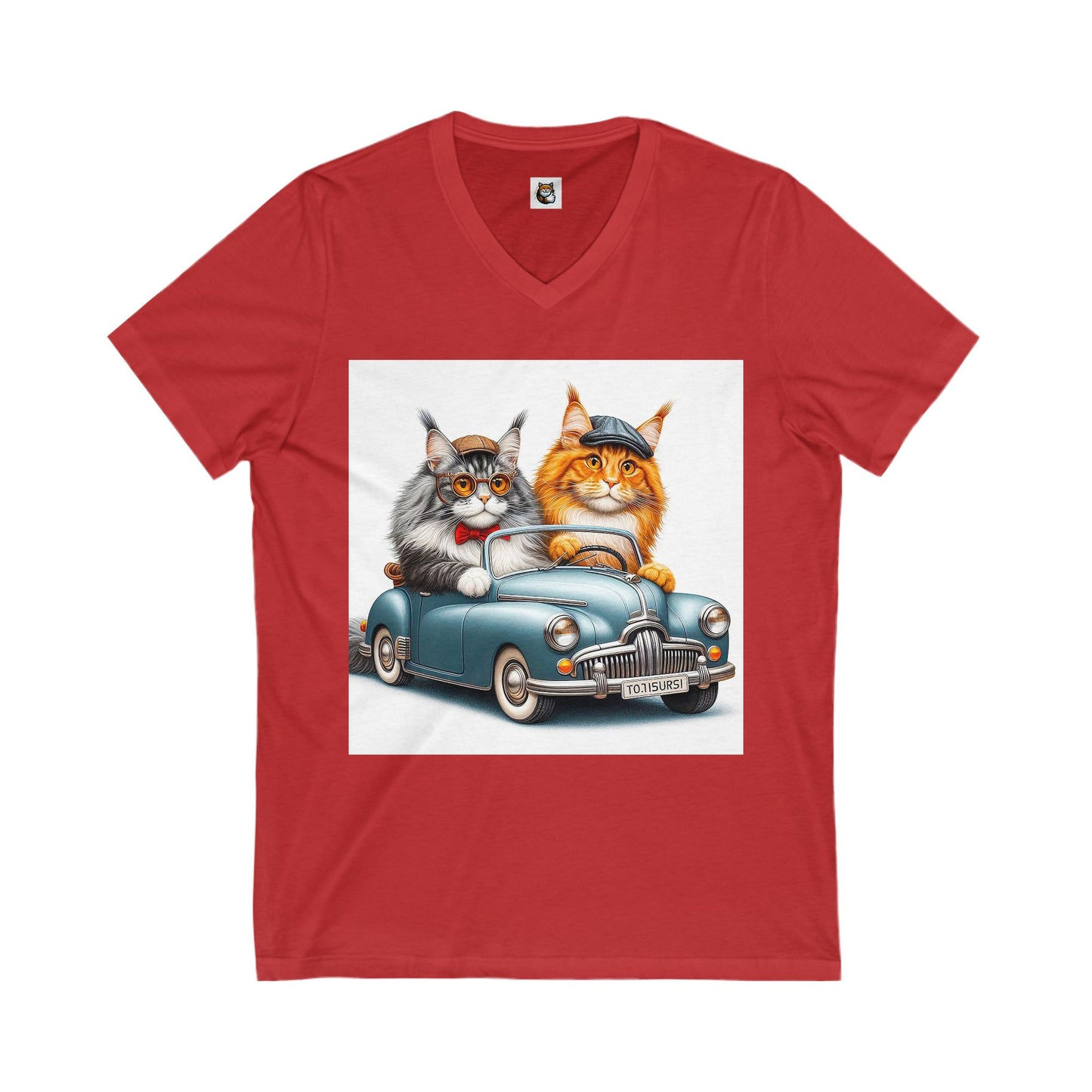 Wacky Maine Coon Unisex Jersey Short Sleeve V-Neck Tee