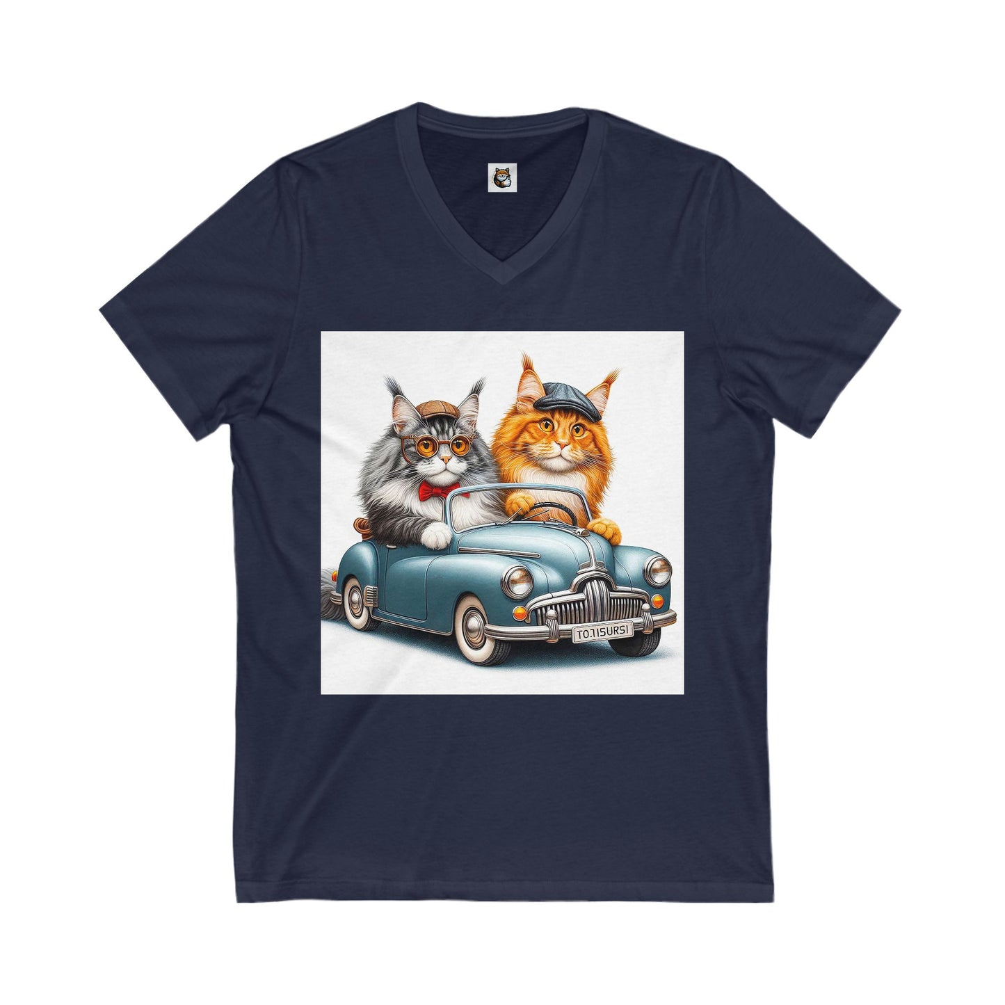 Wacky Maine Coon Unisex Jersey Short Sleeve V-Neck Tee