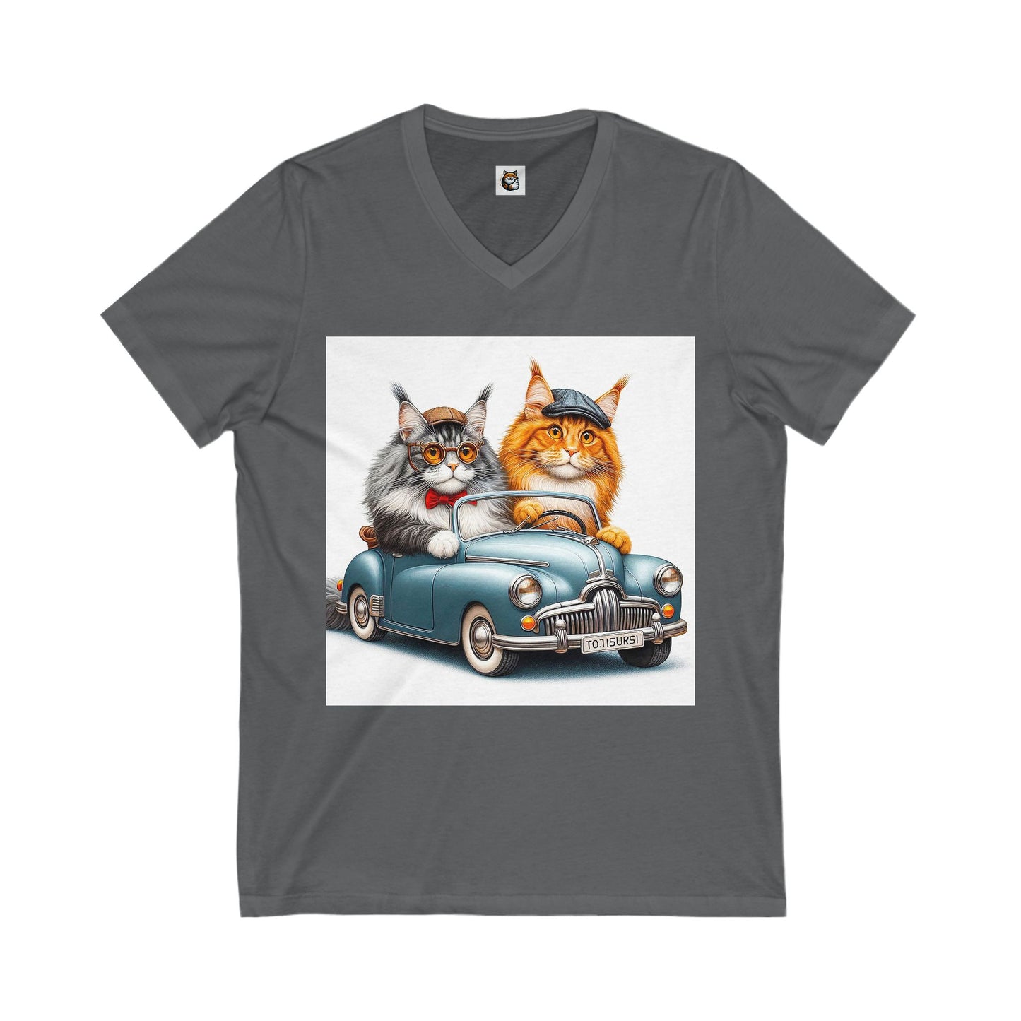 Wacky Maine Coon Unisex Jersey Short Sleeve V-Neck Tee