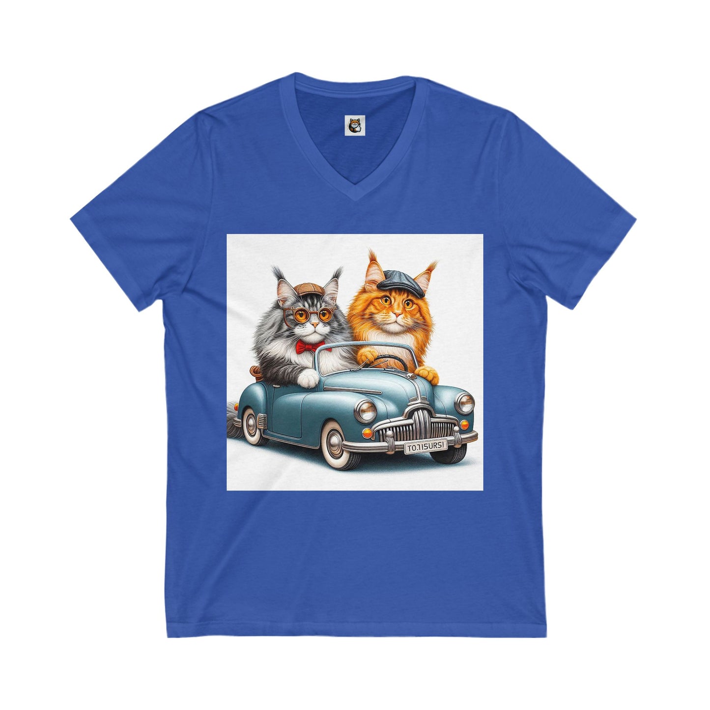 Wacky Maine Coon Unisex Jersey Short Sleeve V-Neck Tee