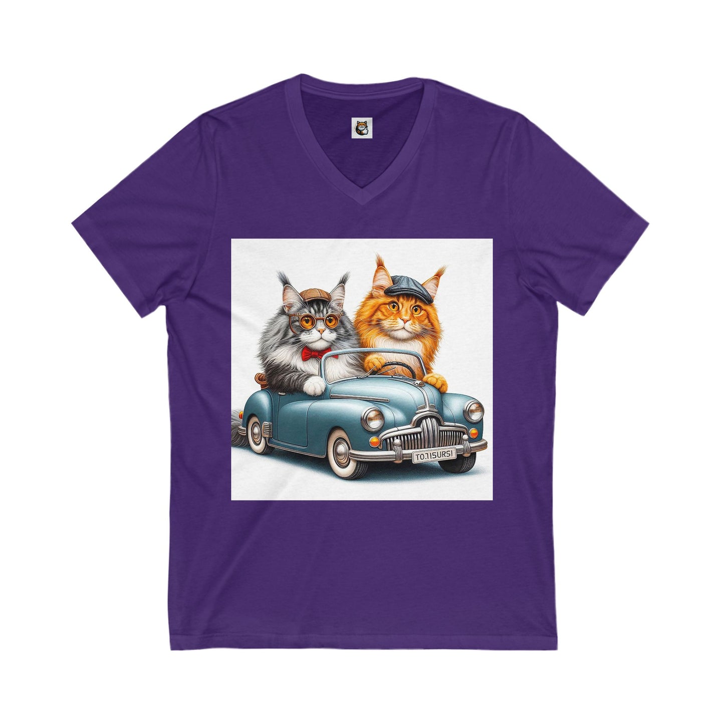 Wacky Maine Coon Unisex Jersey Short Sleeve V-Neck Tee