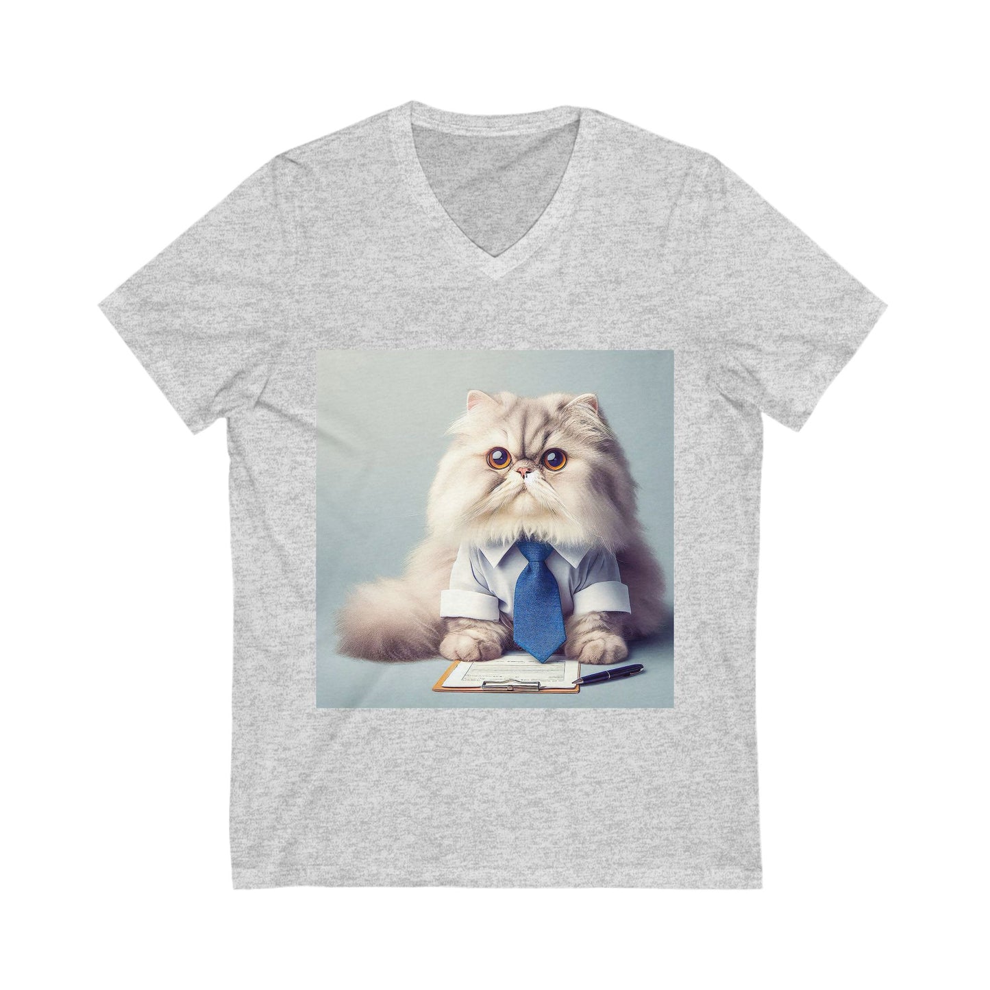 Persian Cat Unisex Jersey Short Sleeve V-Neck Tee