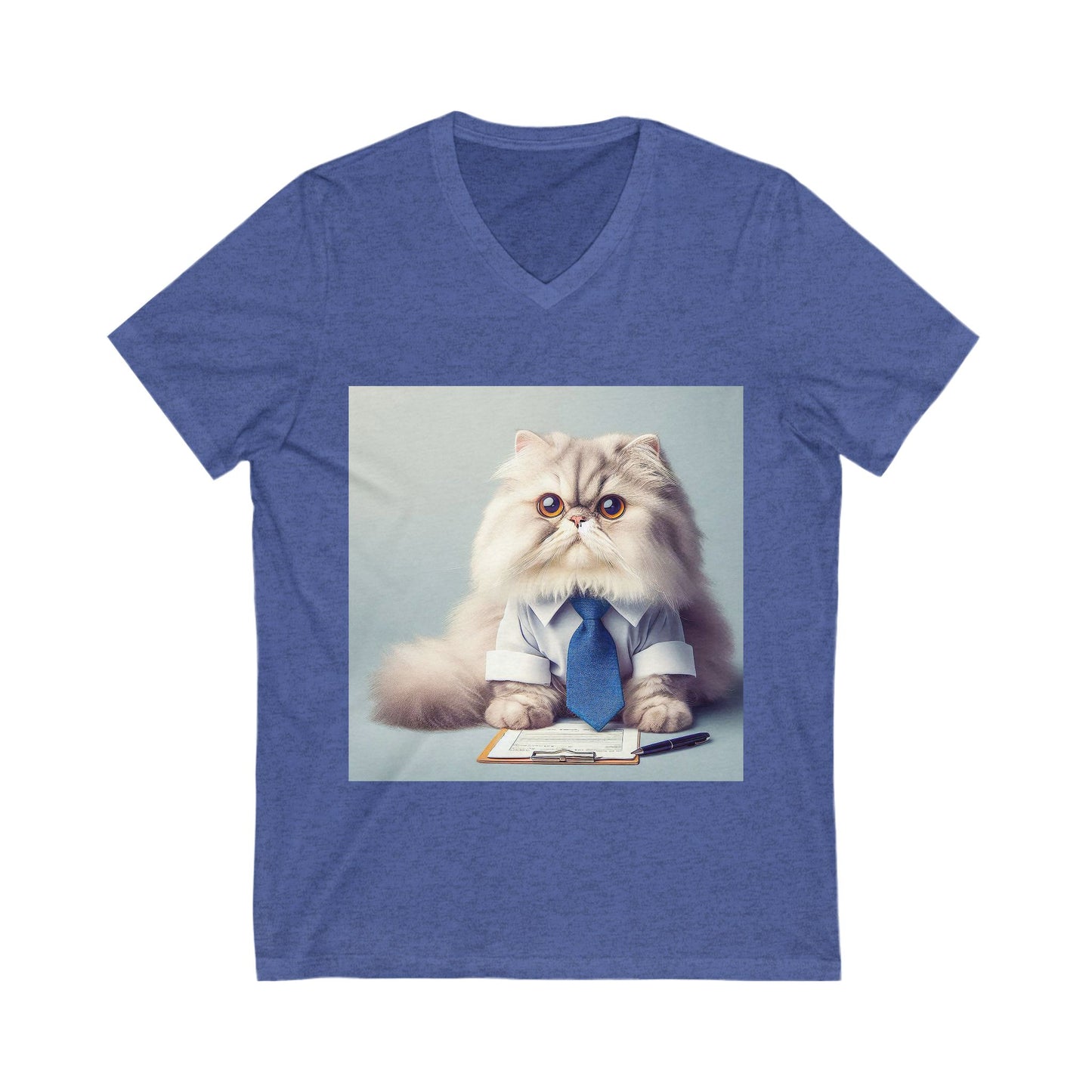 Persian Cat Unisex Jersey Short Sleeve V-Neck Tee