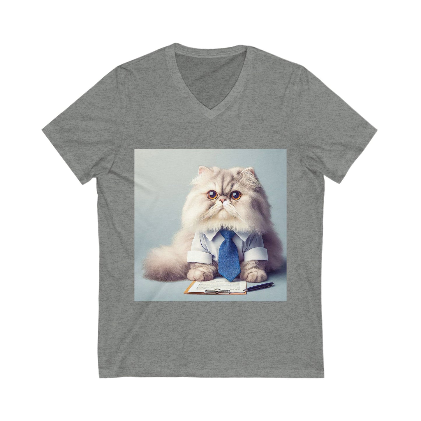 Persian Cat Unisex Jersey Short Sleeve V-Neck Tee