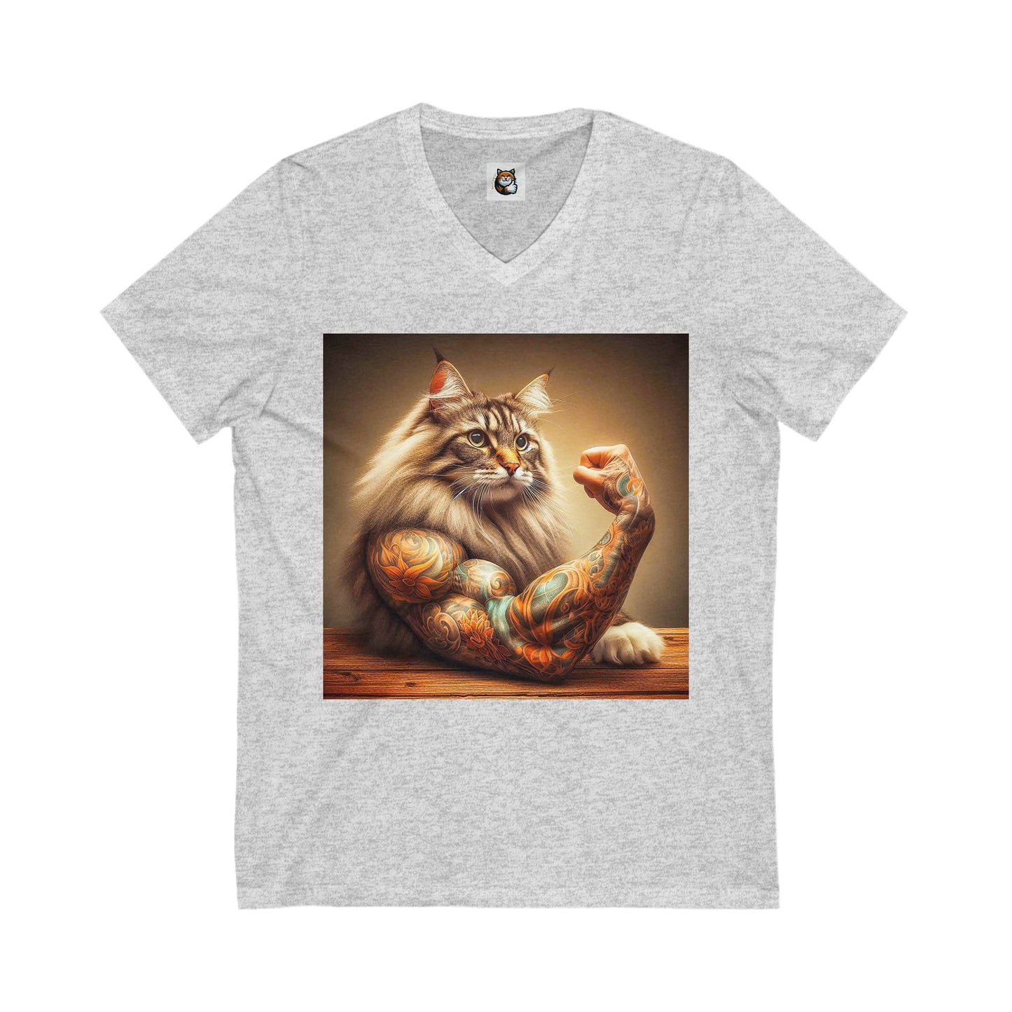 Norwegian Forest Cat Unisex Jersey Short Sleeve V-Neck Tee