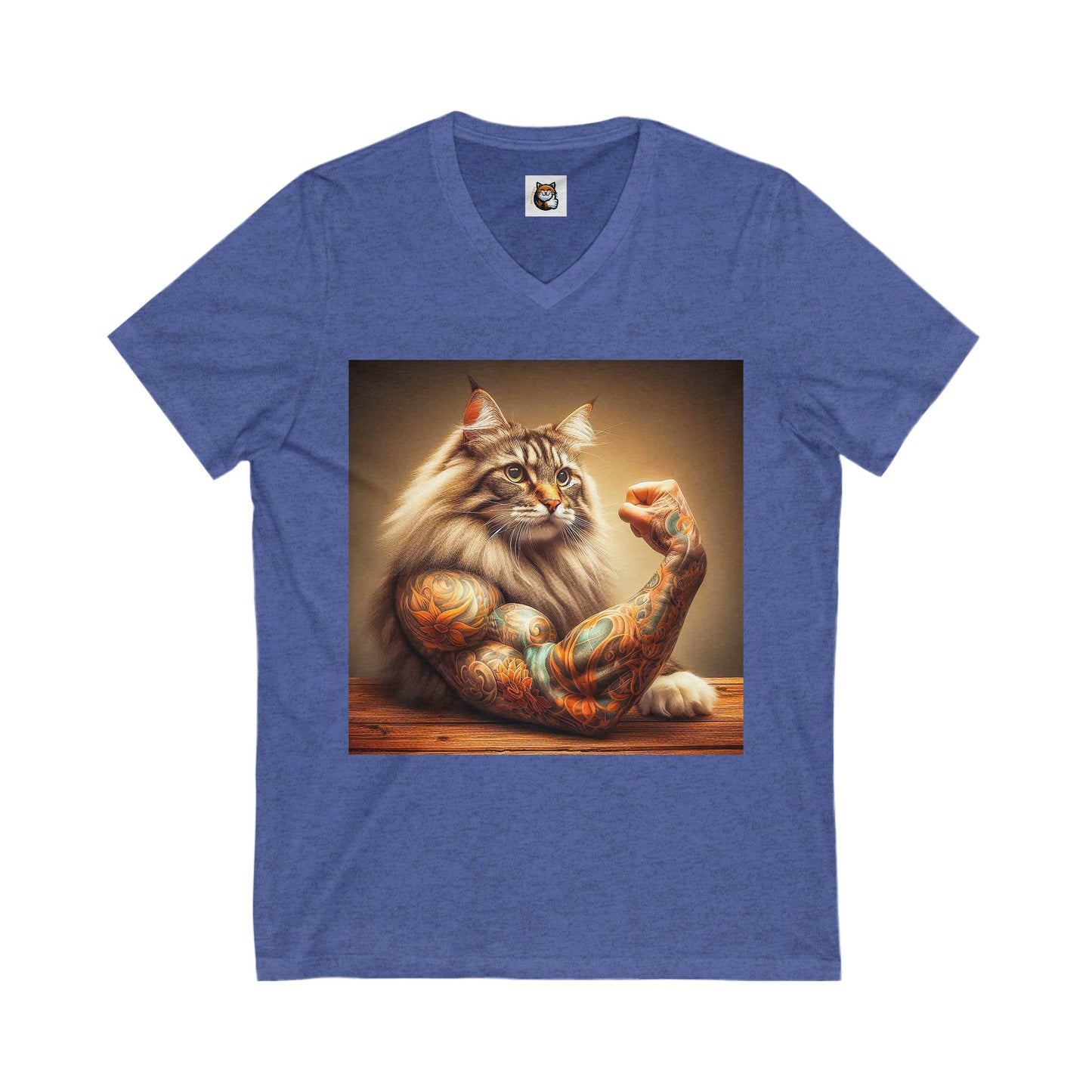 Norwegian Forest Cat Unisex Jersey Short Sleeve V-Neck Tee