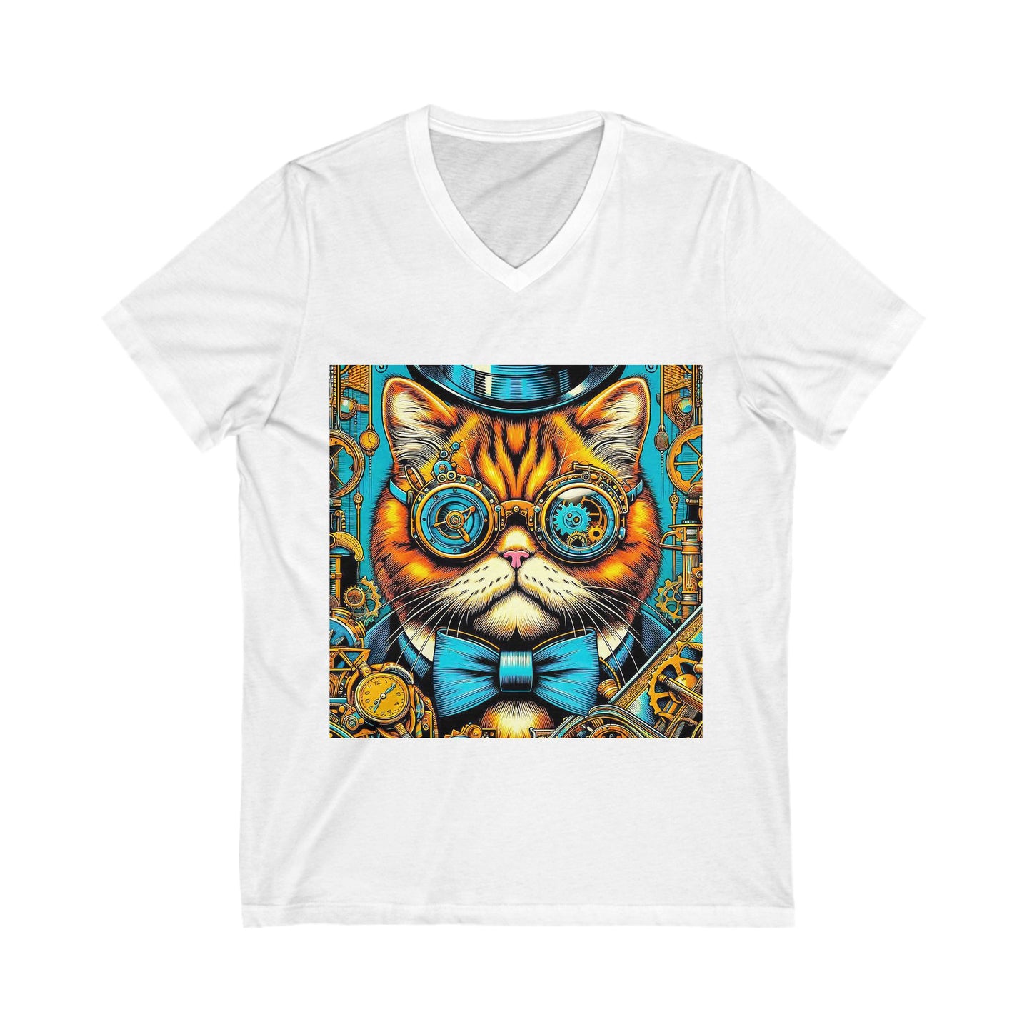 Persian Cat Unisex Jersey Short Sleeve V-Neck Tee