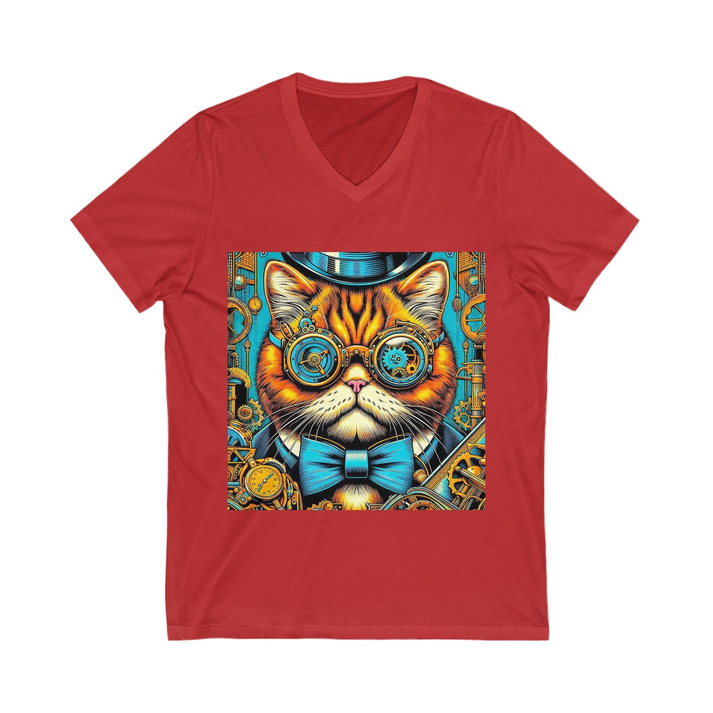 Persian Cat Unisex Jersey Short Sleeve V-Neck Tee