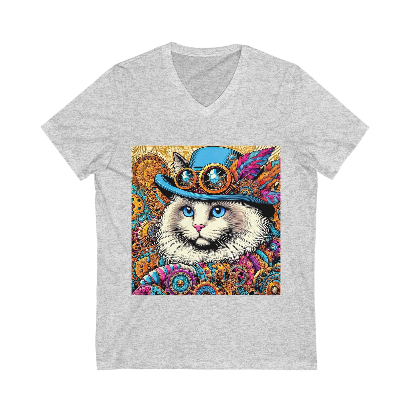 Ragdoll Cat Unisex Jersey Short Sleeve V-Neck Tee