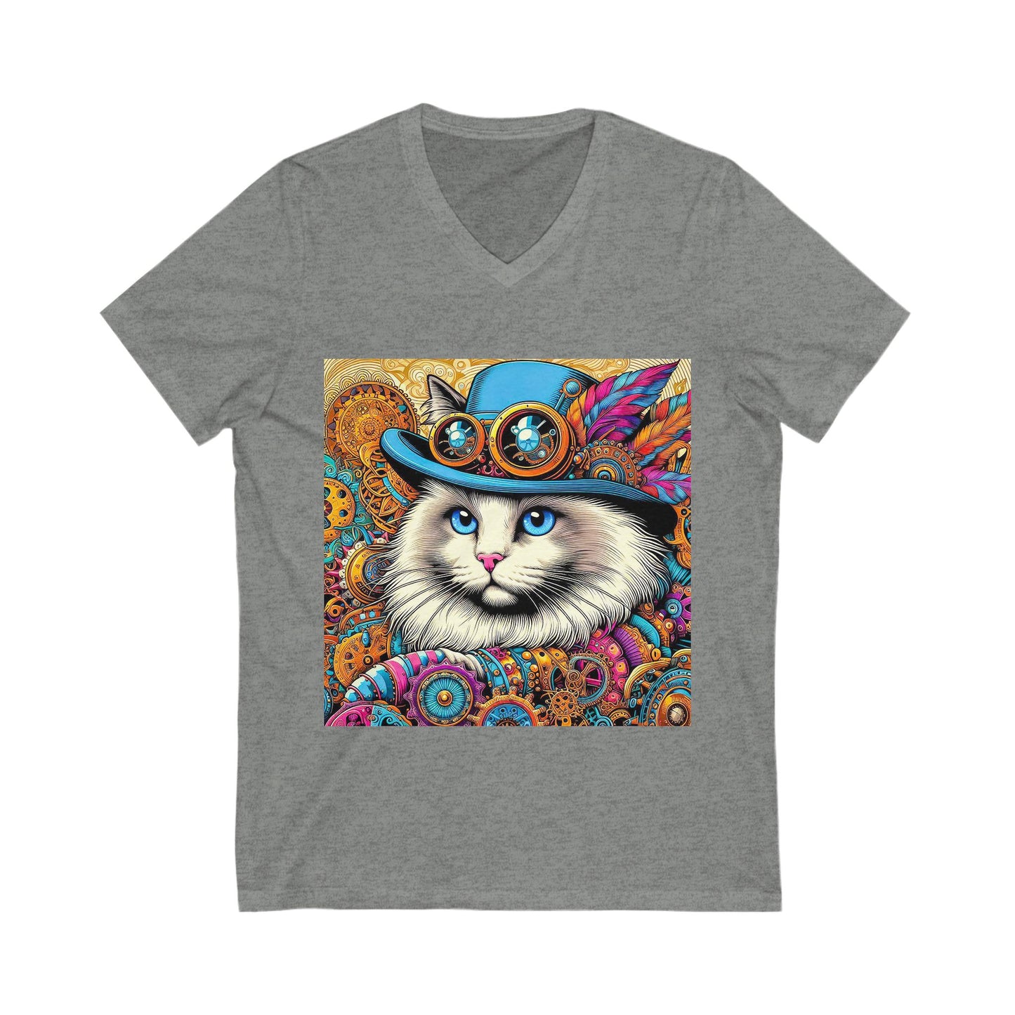 Ragdoll Cat Unisex Jersey Short Sleeve V-Neck Tee