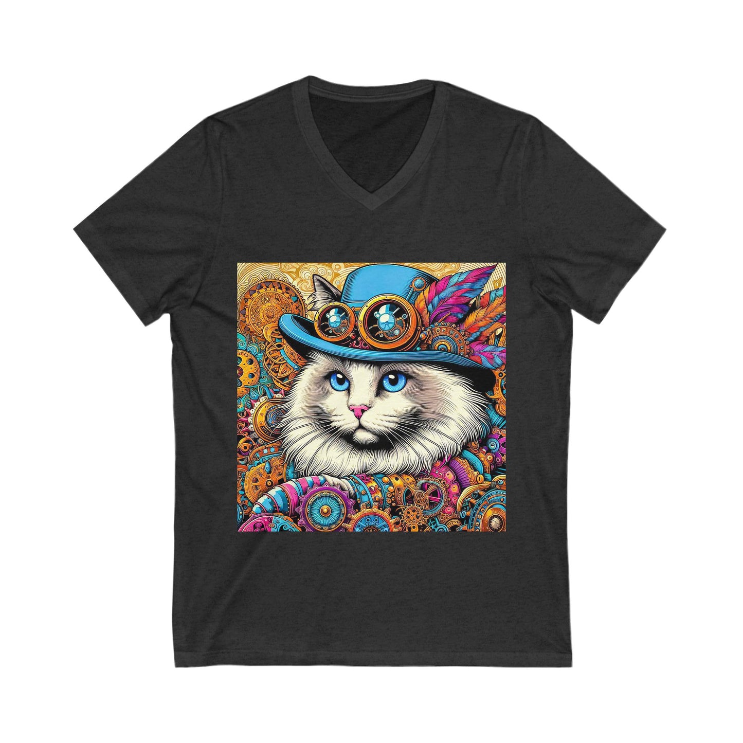 Ragdoll Cat Unisex Jersey Short Sleeve V-Neck Tee