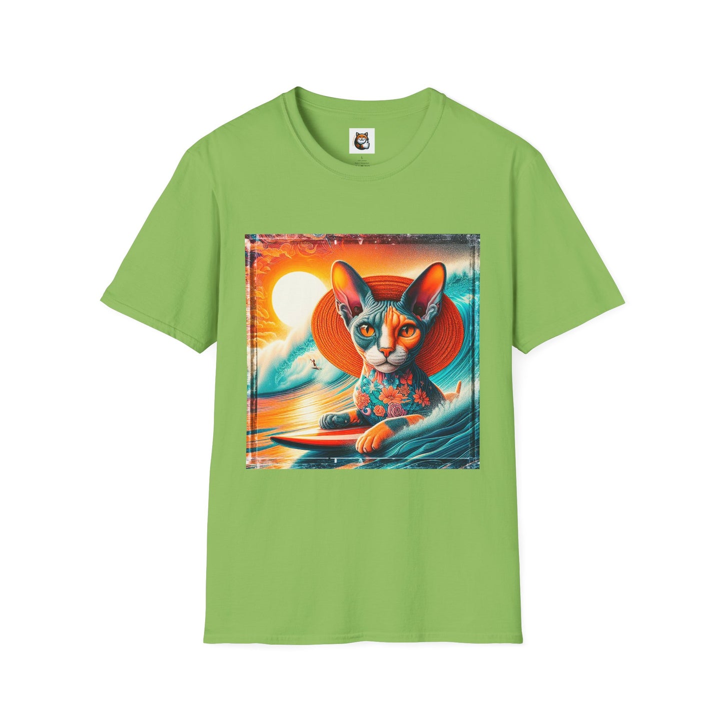 Devon Rex Cat hawaiian surfer Softstyle T-Shirt