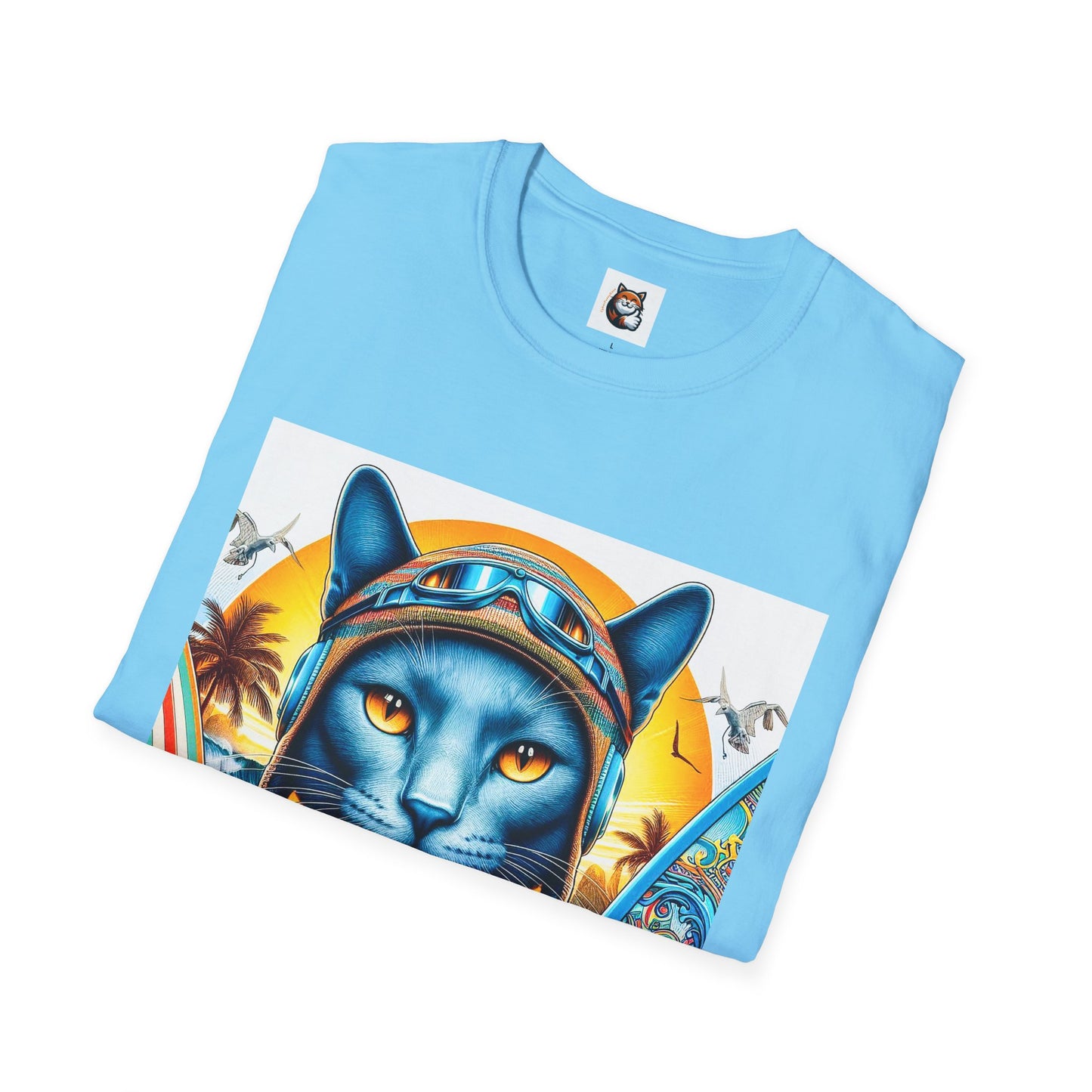 Russian Blue Cat Unisex Softstyle T-Shirt