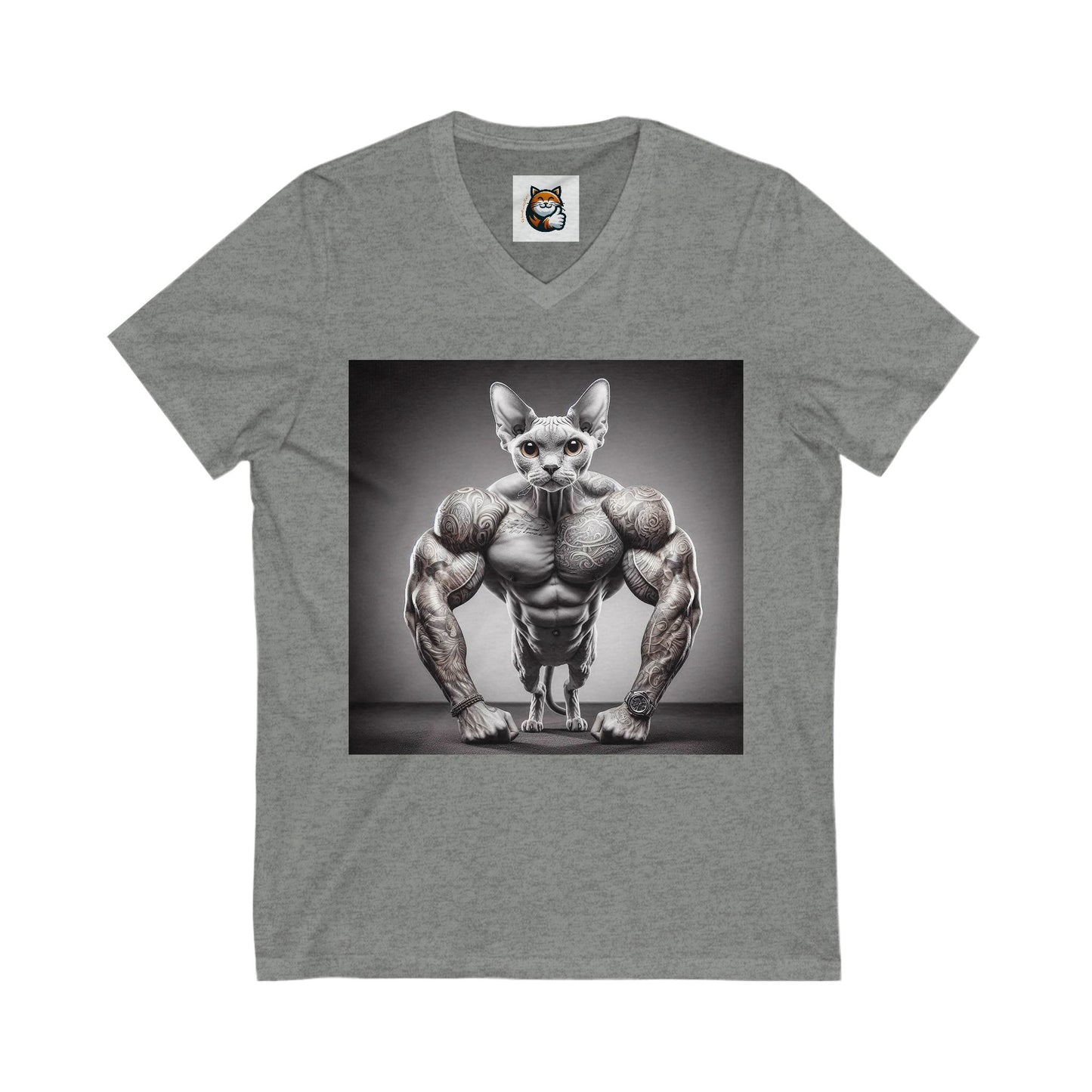 Devon Rex Cat Unisex Jersey Short Sleeve V-Neck Tee