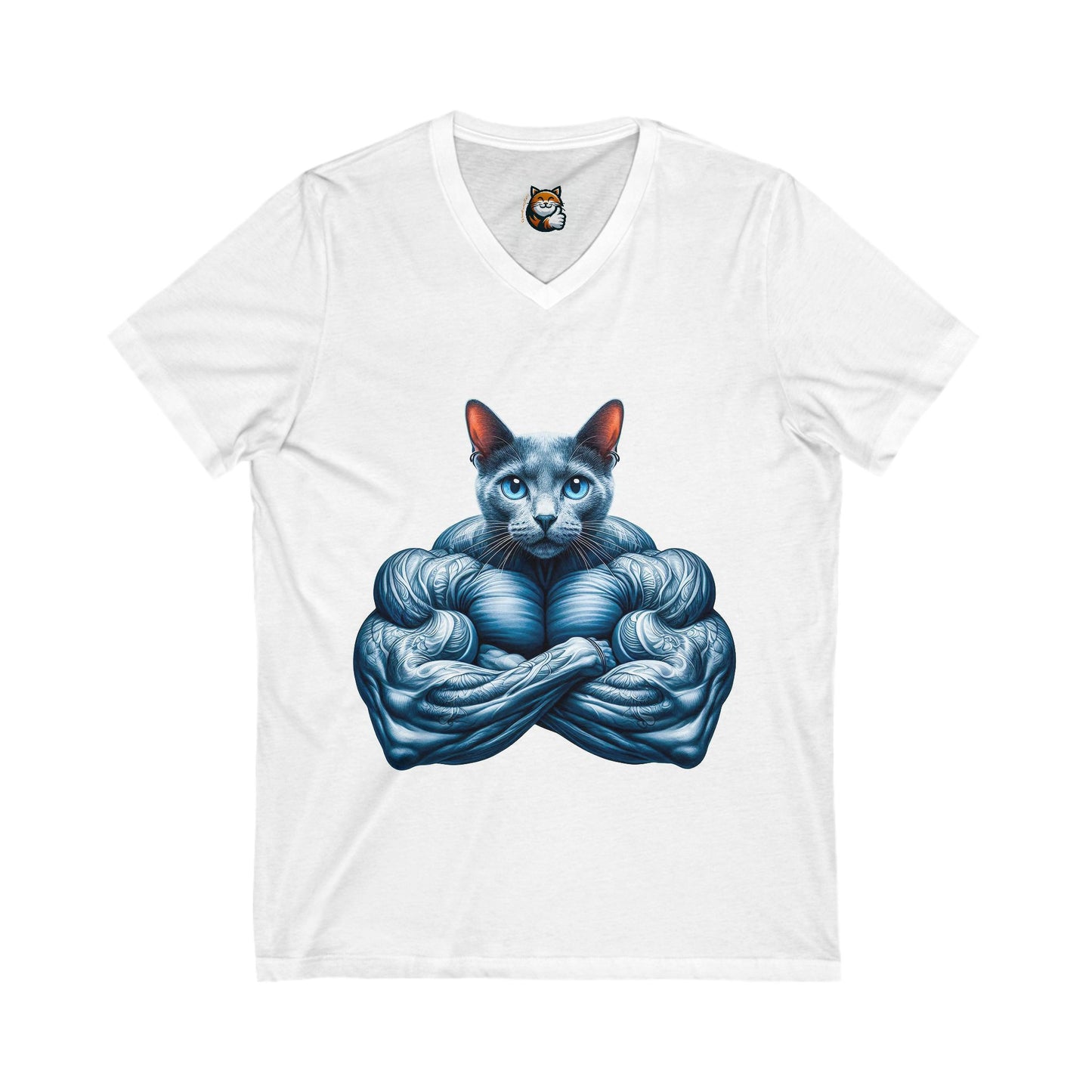 Russian Blue Cat muscle man shirt