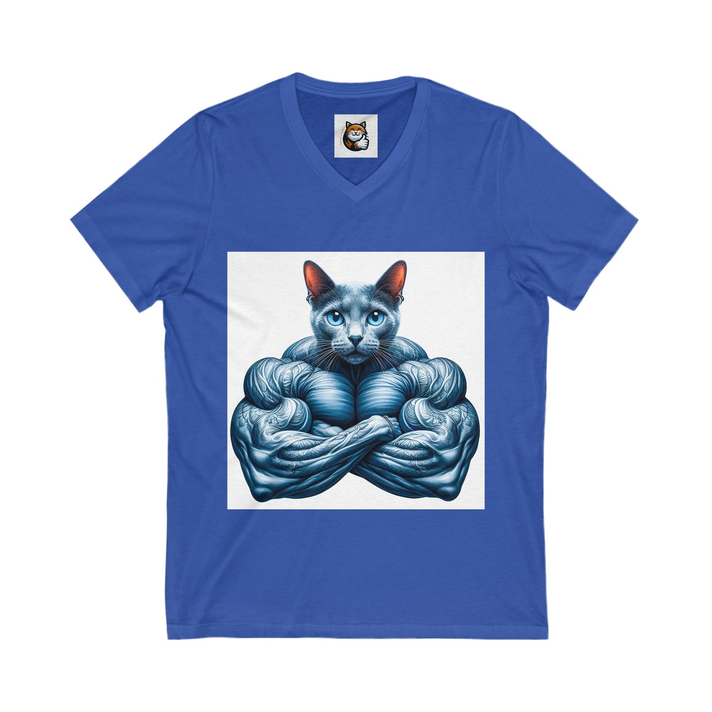 Russian Blue Cat muscle man shirt