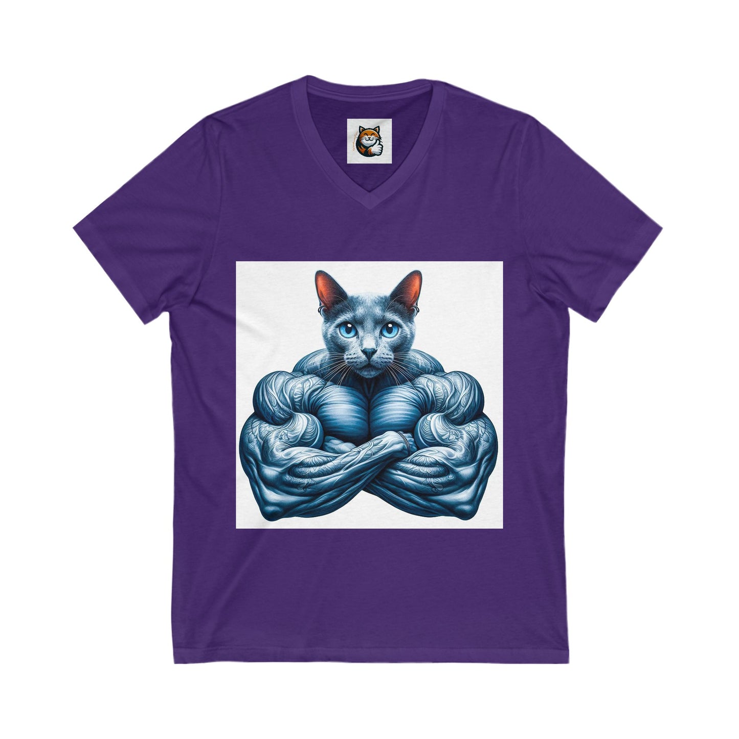 Russian Blue Cat muscle man shirt
