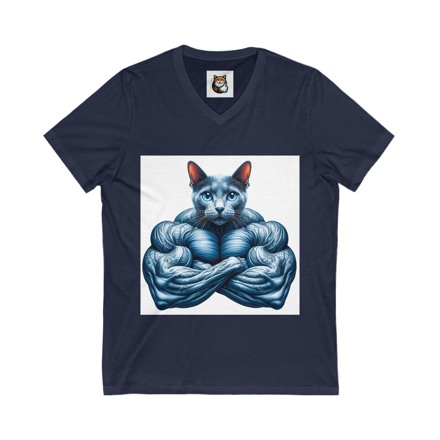 Russian Blue Cat muscle man shirt