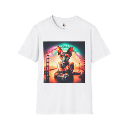 Devon Rex rainbow  Unisex Softstyle T-Shirt