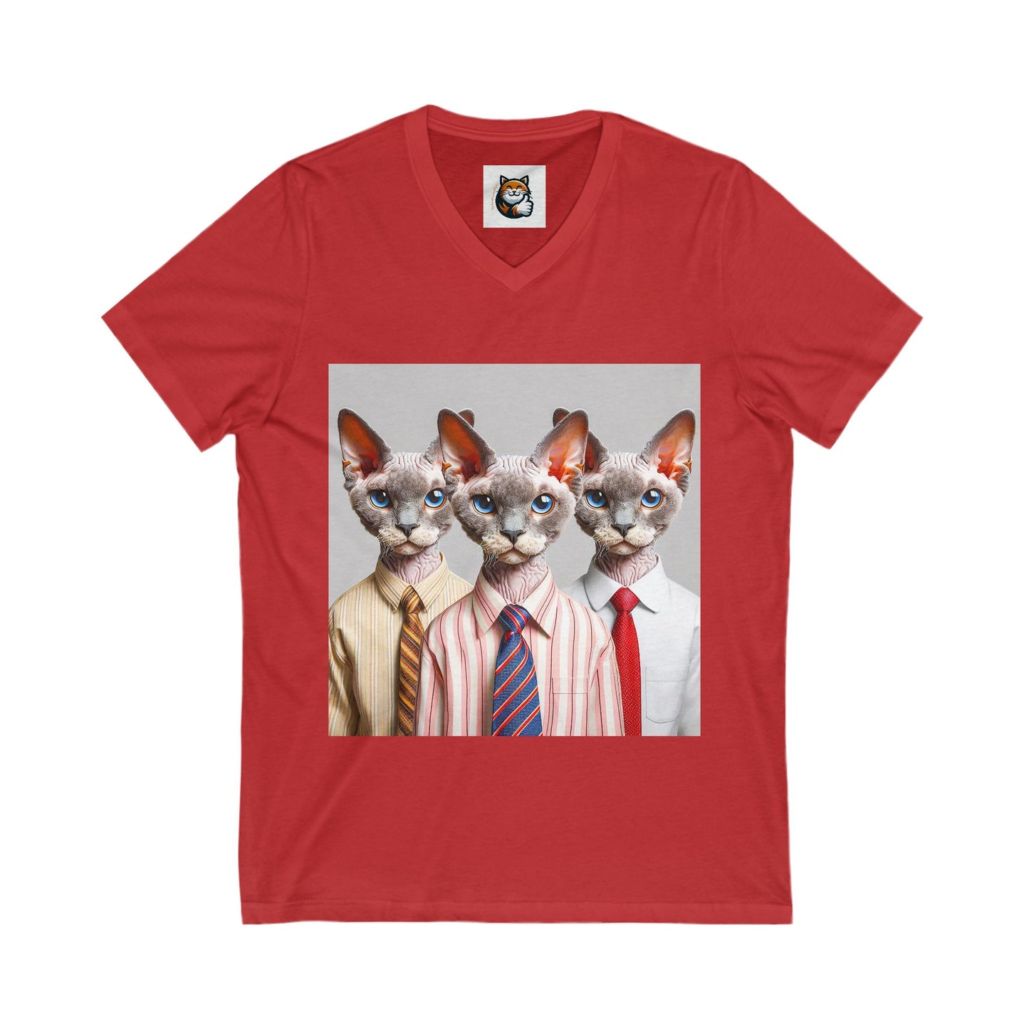 Devon Rex working professionals Unisex Jersey Short Sleeve V-Neck Tee