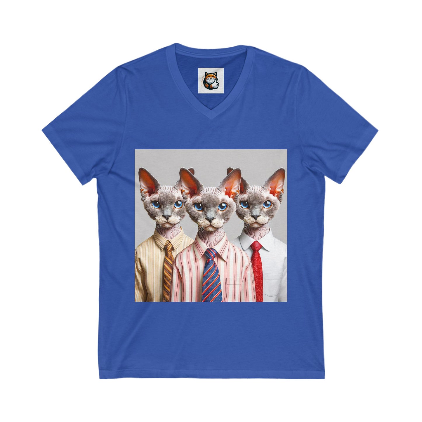 Devon Rex working professionals Unisex Jersey Short Sleeve V-Neck Tee