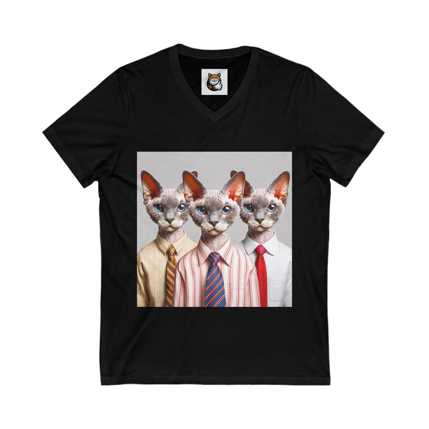Devon Rex working professionals Unisex Jersey Short Sleeve V-Neck Tee