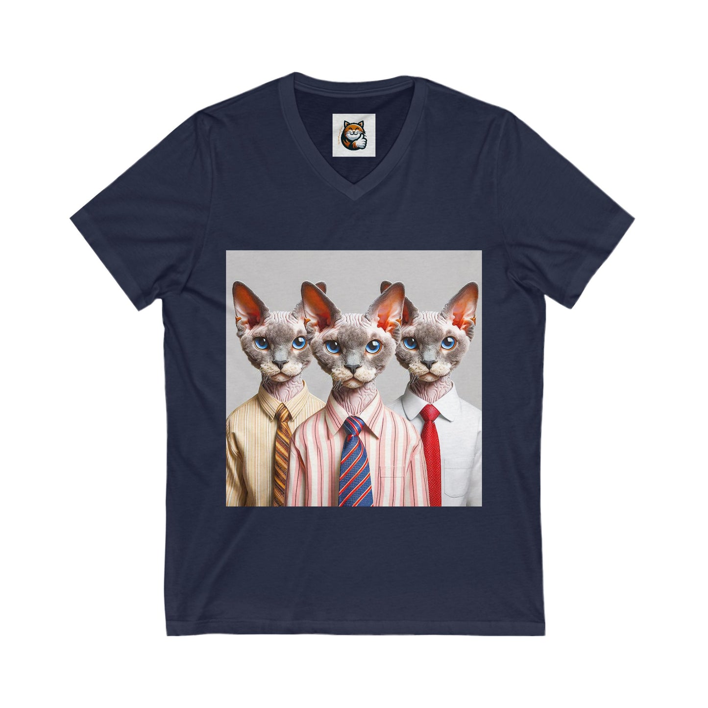 Devon Rex working professionals Unisex Jersey Short Sleeve V-Neck Tee