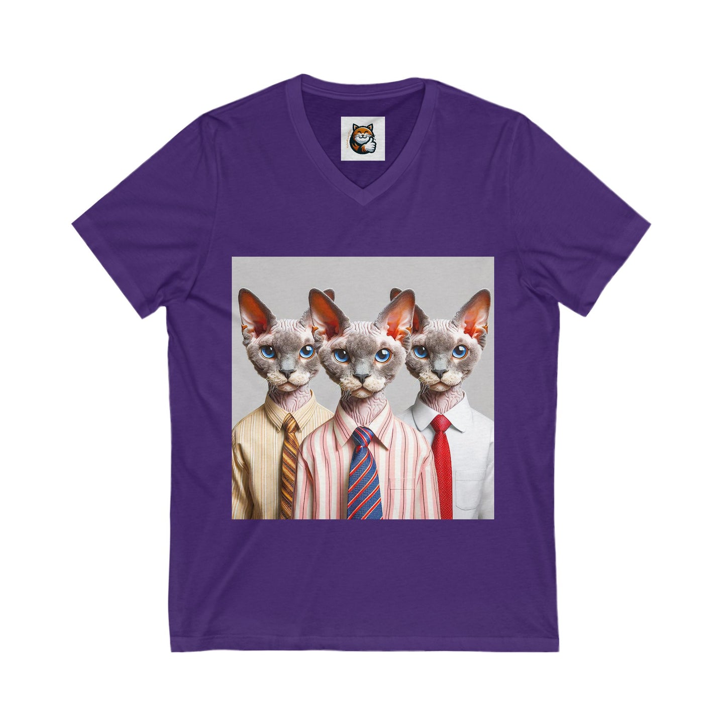 Devon Rex working professionals Unisex Jersey Short Sleeve V-Neck Tee