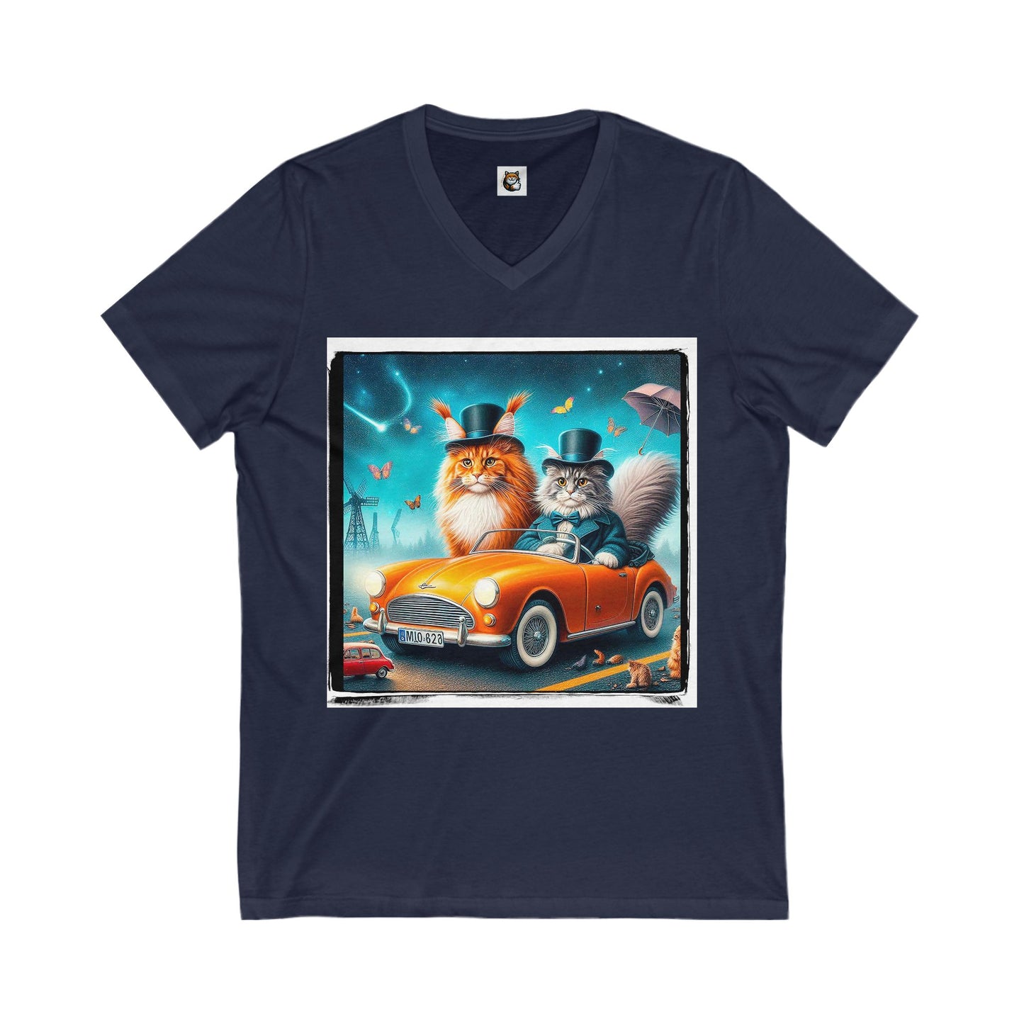 Wacky Maine Coon Unisex Jersey Short Sleeve V-Neck Tee