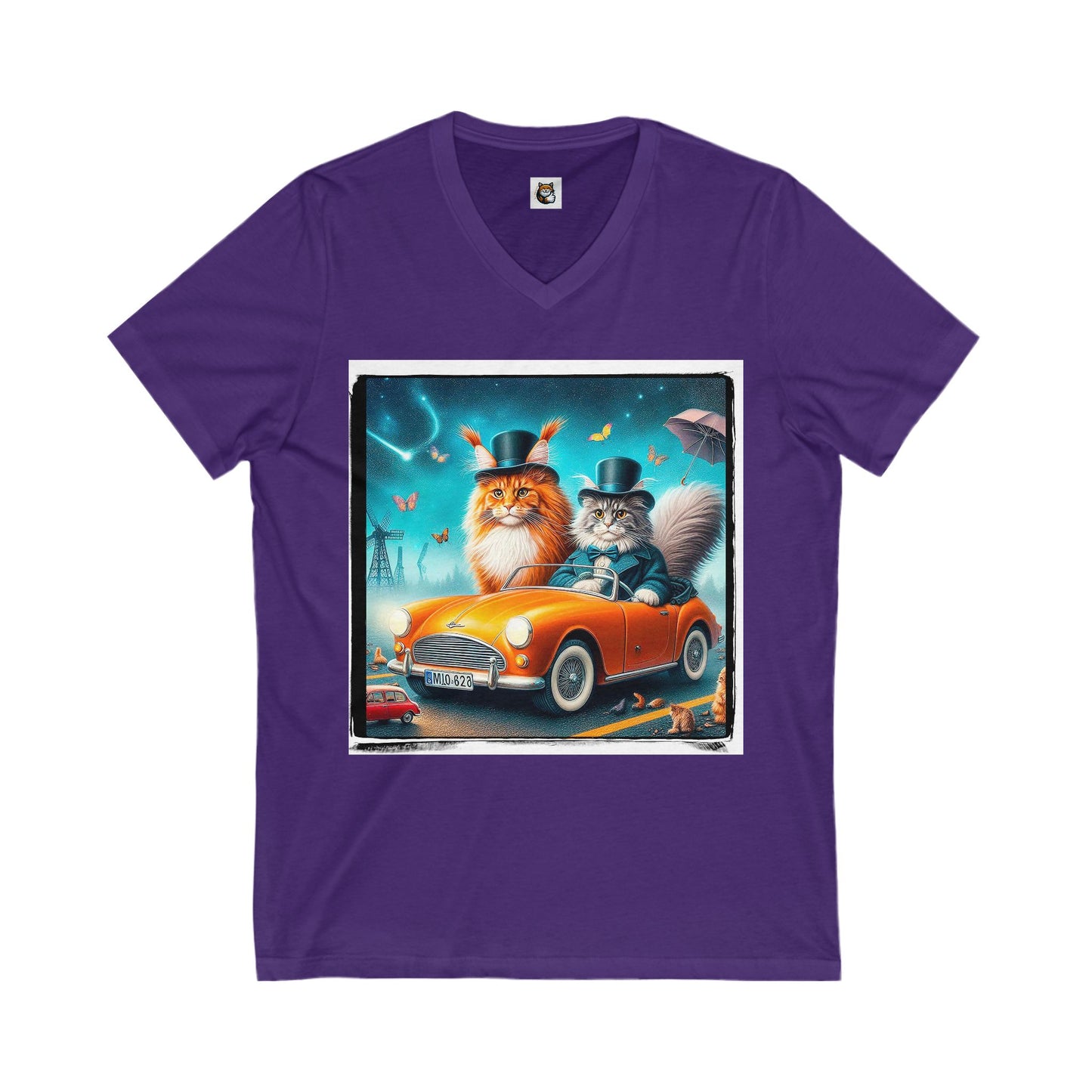 Wacky Maine Coon Unisex Jersey Short Sleeve V-Neck Tee